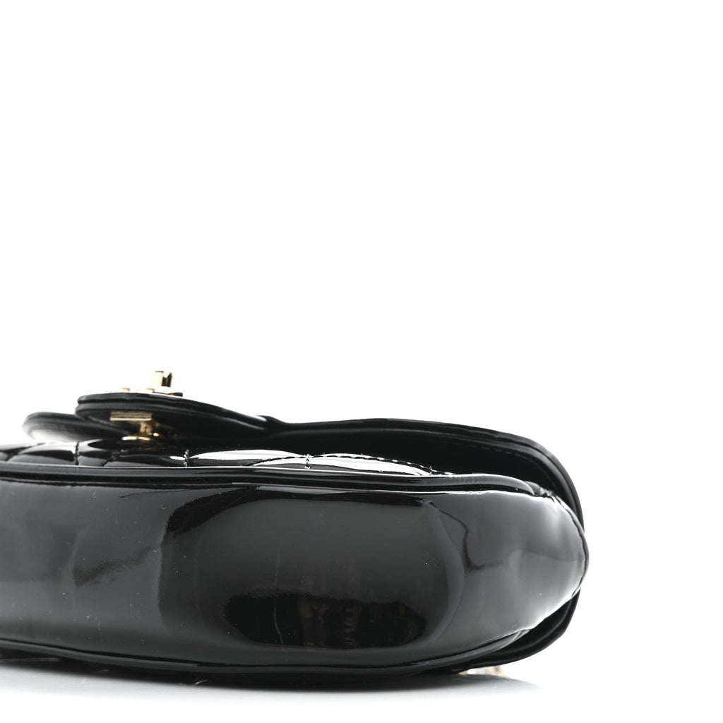 Chanel Patent Calfskin Quilted Mini Clutch Black