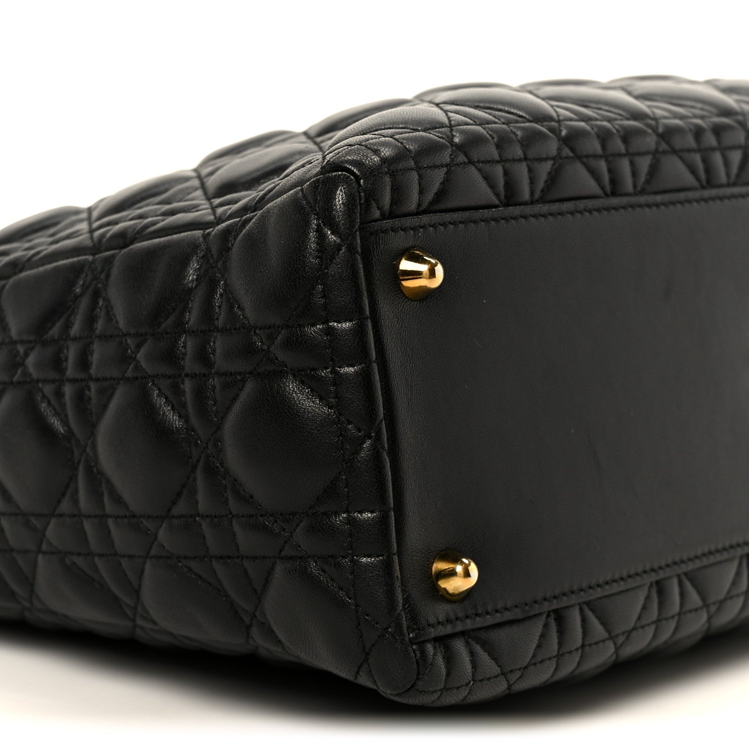Christian Dior Lambskin Cannage Large Lady Dior Black