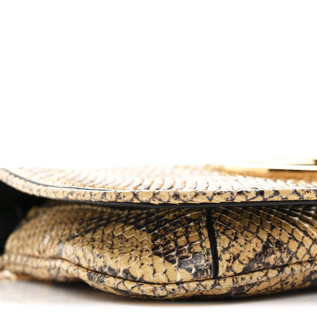 Gucci Roxy Snakeskin Blondie Chain Shoulder Flap Bag Roccia