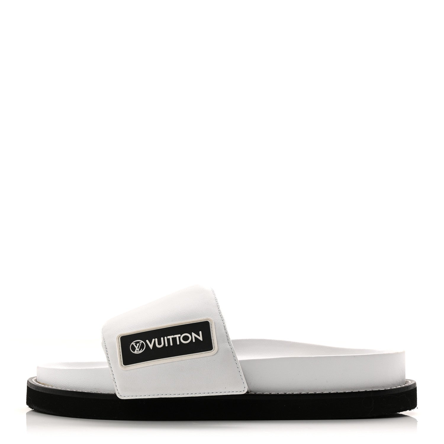 Louis Vuitton Calfskin Sunset Flat Mule Sandals 39 White