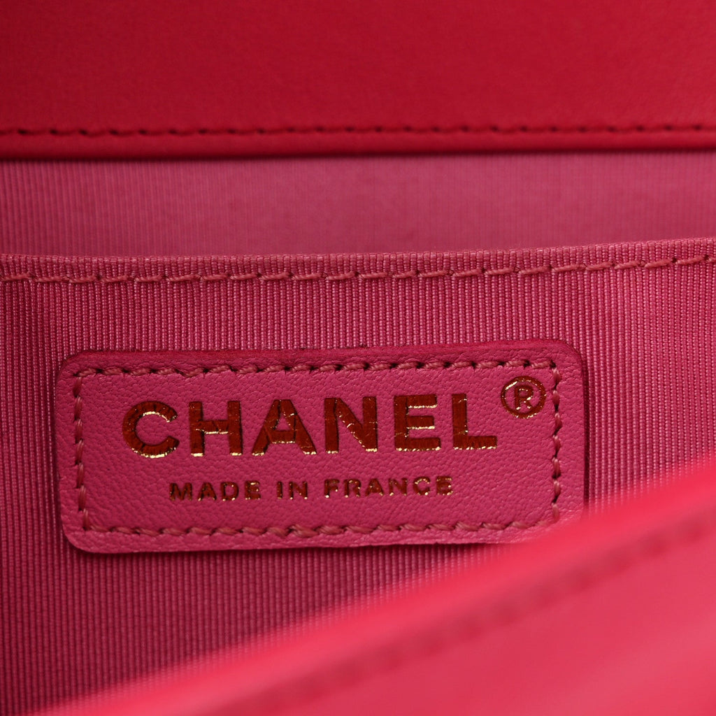 Chanel Lambskin Quilted Medium Boy Flap Fuchsia