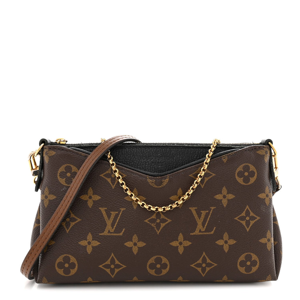 Louis Vuitton Monogram Pallas Clutch Black
