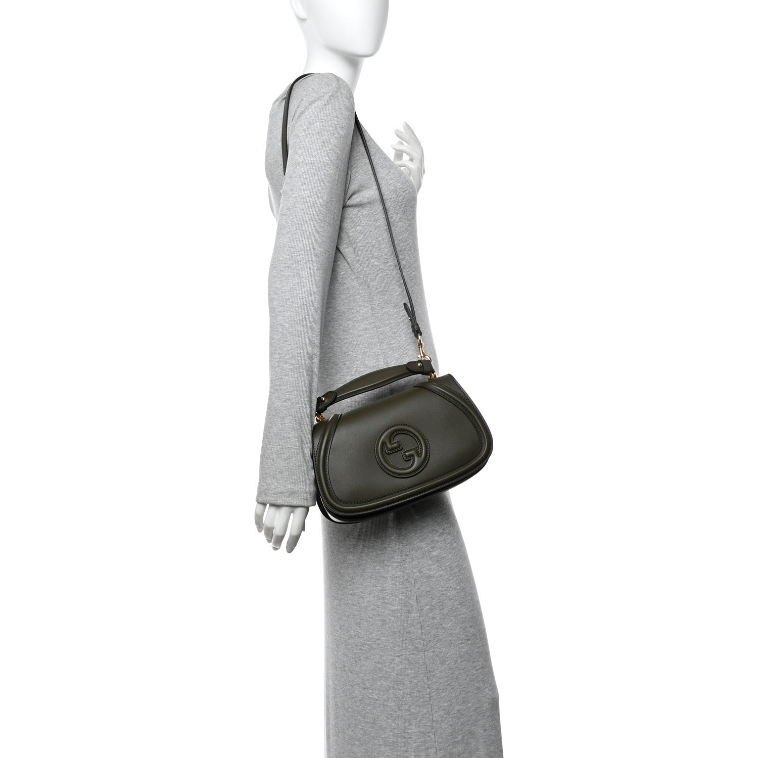 Gucci Arabella Calfskin Medium Blondie Top Handle Bag Luscious Green