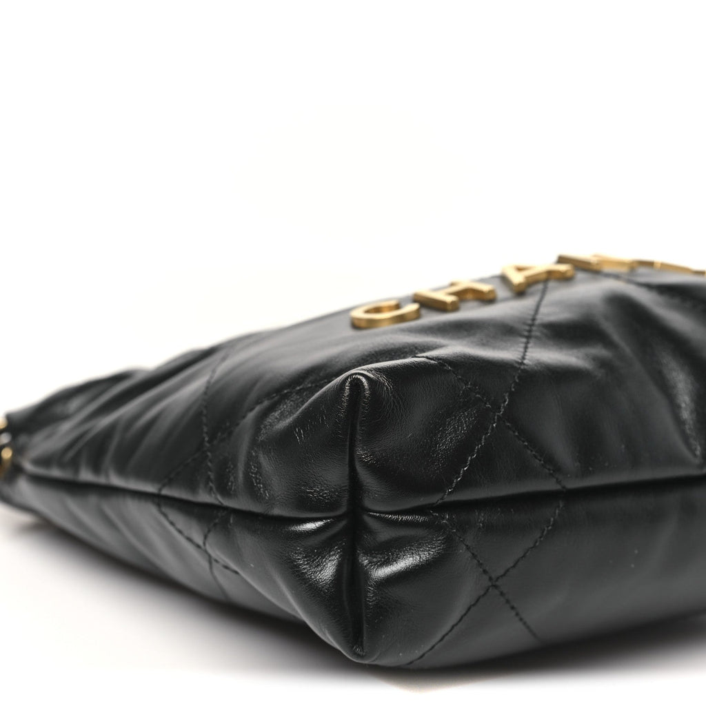 Chanel Shiny Calfskin Quilted Mini Chanel 22 Black