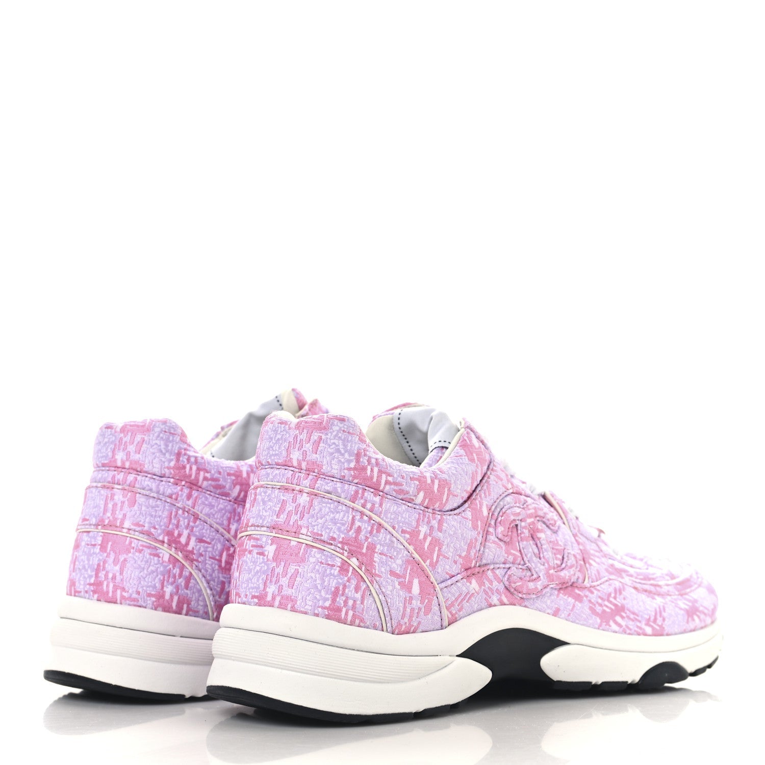 Chanel Tweed CC Sneakers 39 Pink