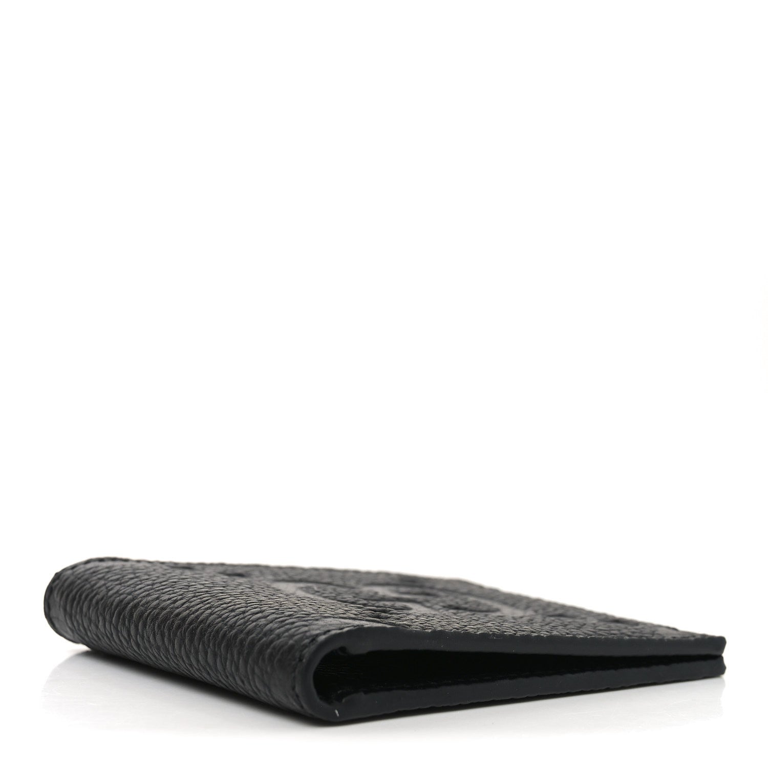Gucci Piuma Calfskin Jumbo GG Embossed Wallet Black