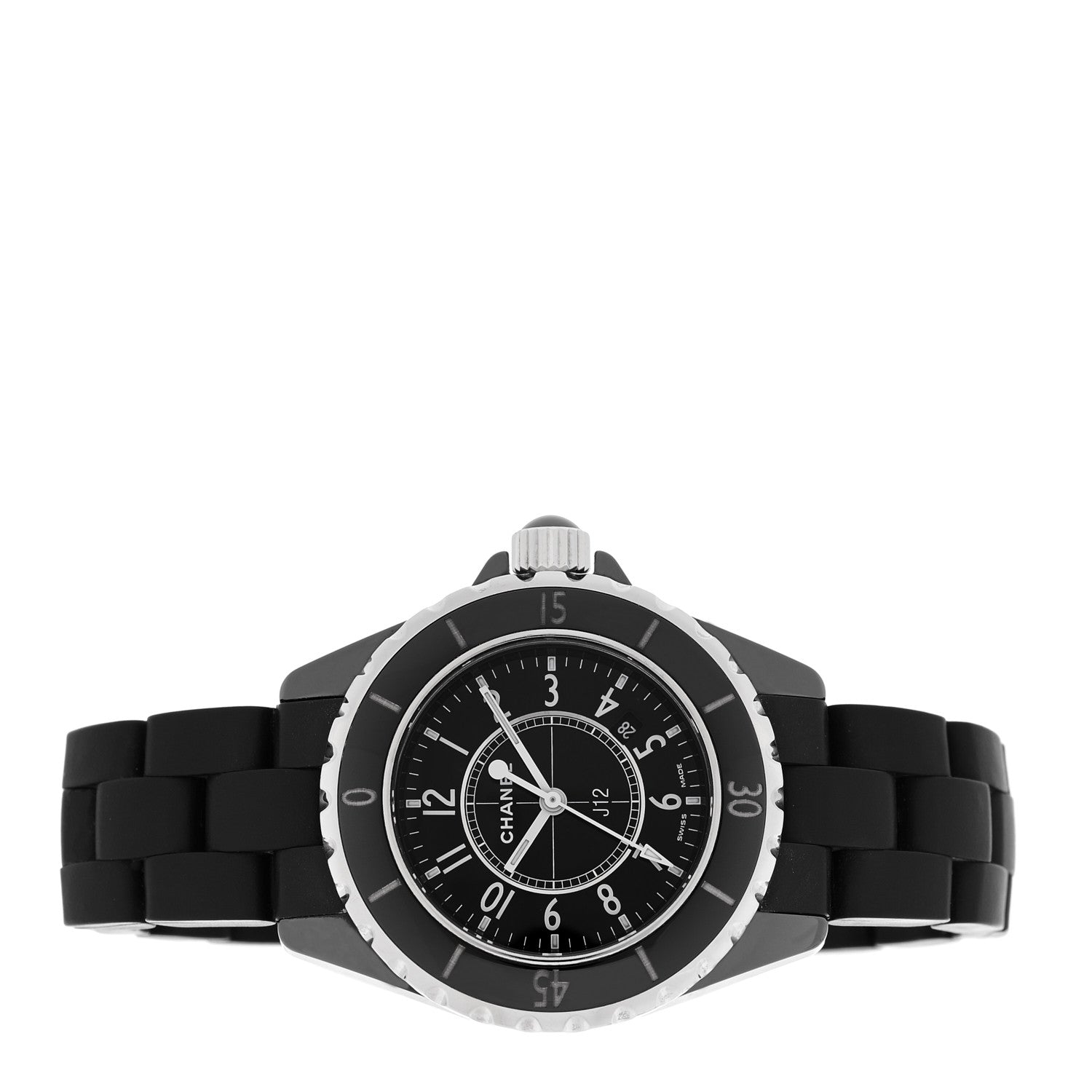 Chanel Stainless Steel Matte Ceramic 33mm J12 Quartz Watch Black
