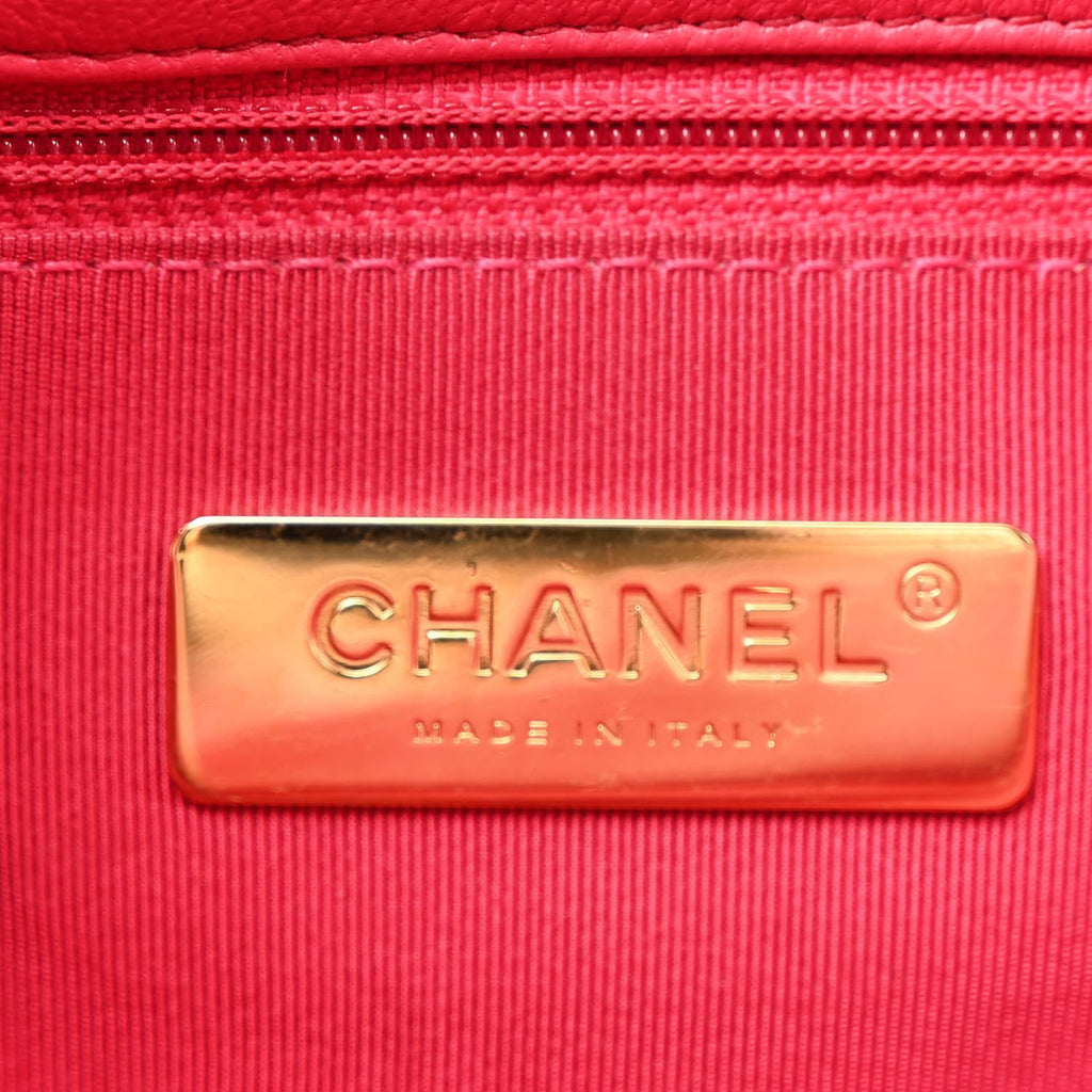 Chanel Lambskin Quilted Medium Chanel 19 Flap Dark Pink