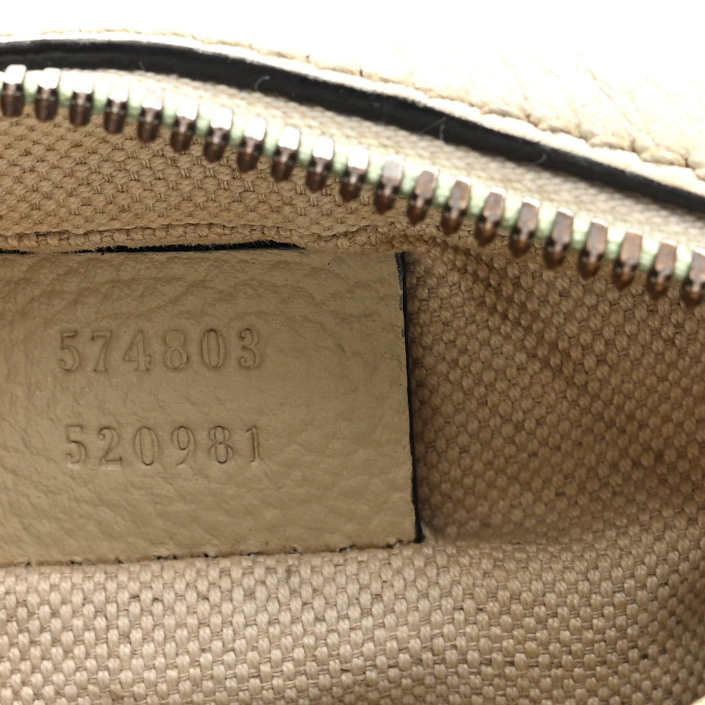 Gucci Grained Calfskin Mini Logo Messenger Bag White