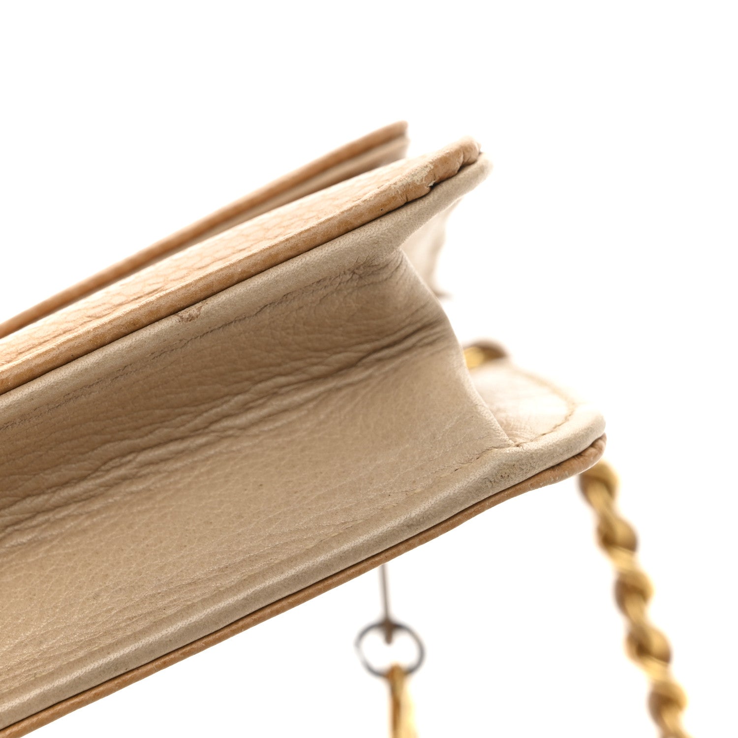 Chanel Caviar Timeless CC Wallet on Chain WOC Beige