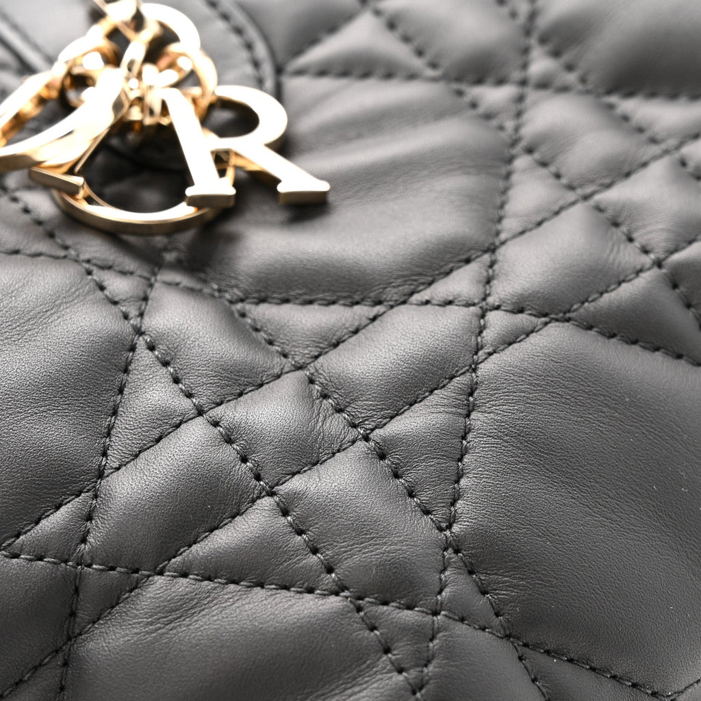 Christian Dior Calfskin Macrocannage Small Toujours  Black