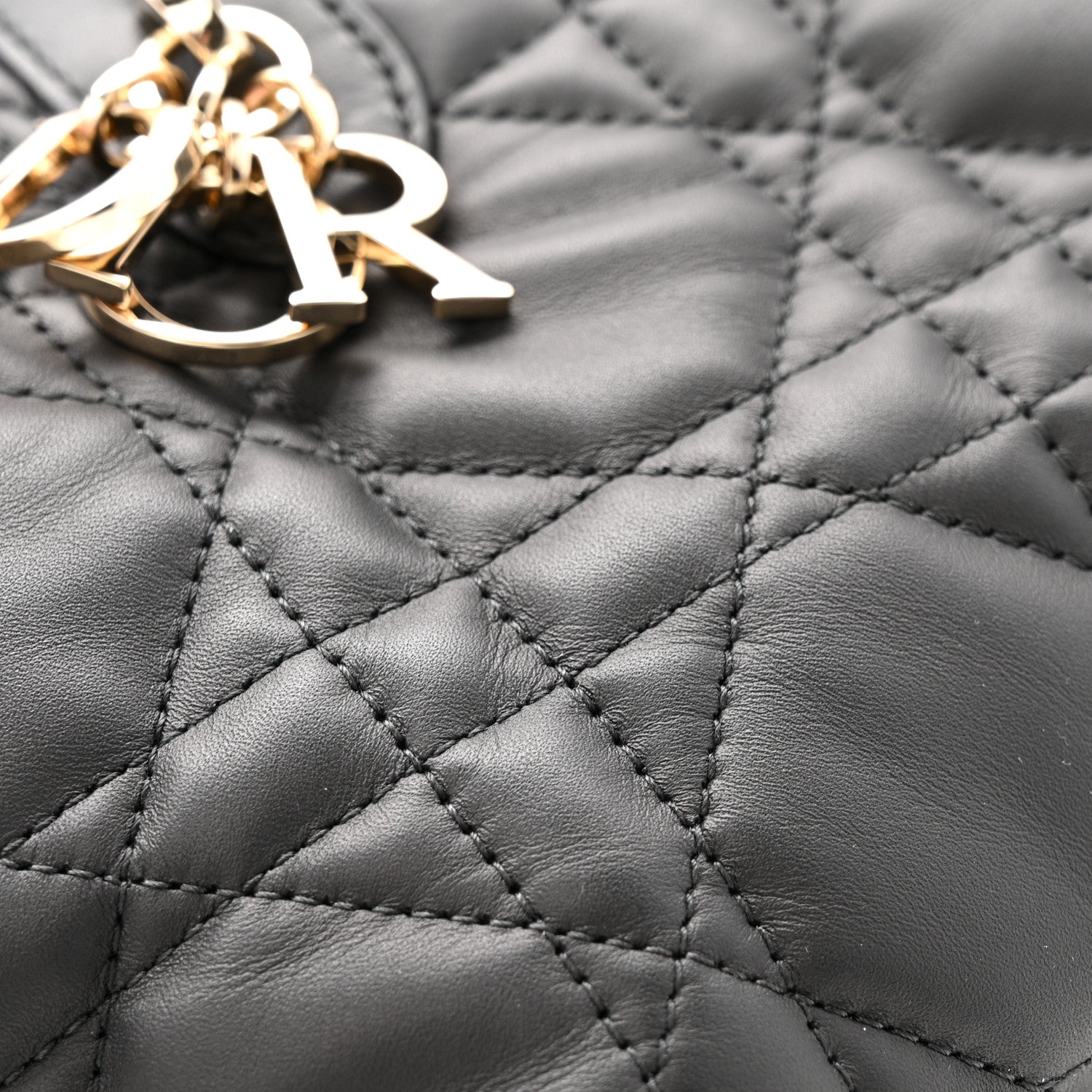 Christian Dior Calfskin Macrocannage Small Toujours  Black