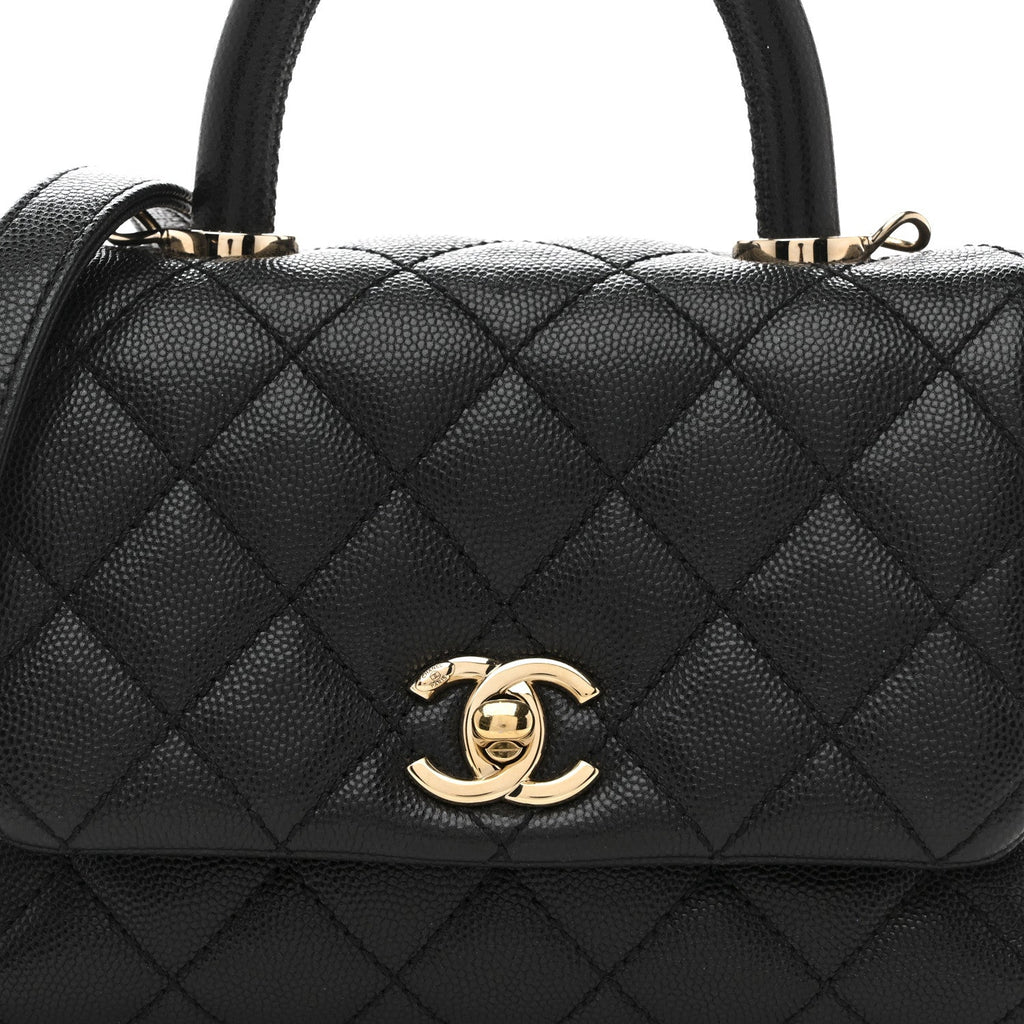 Chanel Caviar Quilted Extra Mini Coco Handle Flap Black