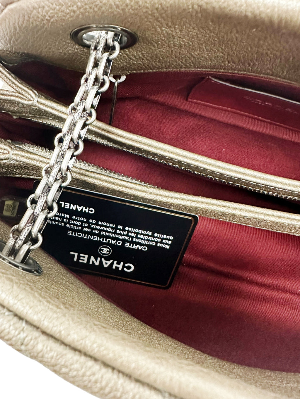 Chanel Mademoiselle Bowling Bag Bronze Caviar Leather Chain Shoulder Bag