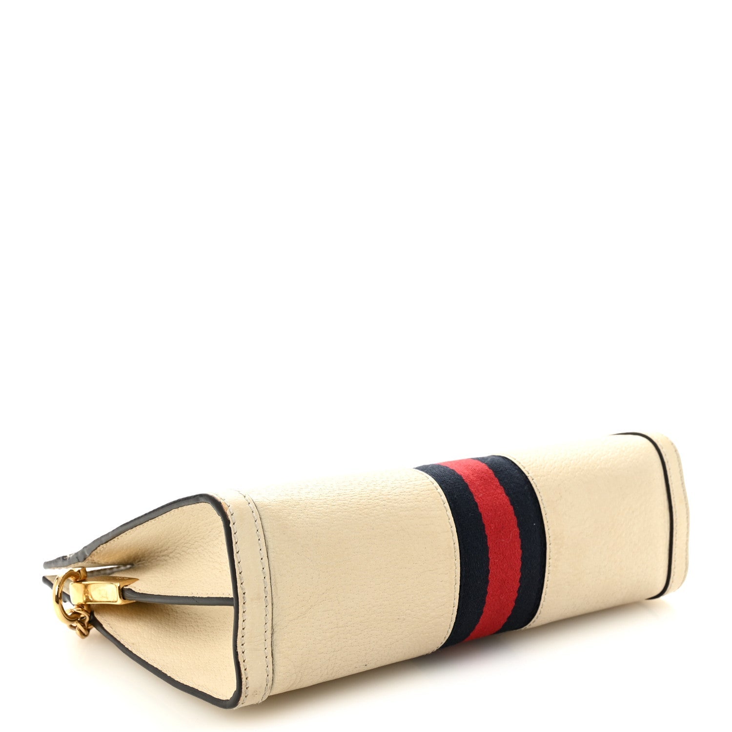 Gucci Textured Calfskin Web Small Ophidia Chain Shoulder Bag Mystic White