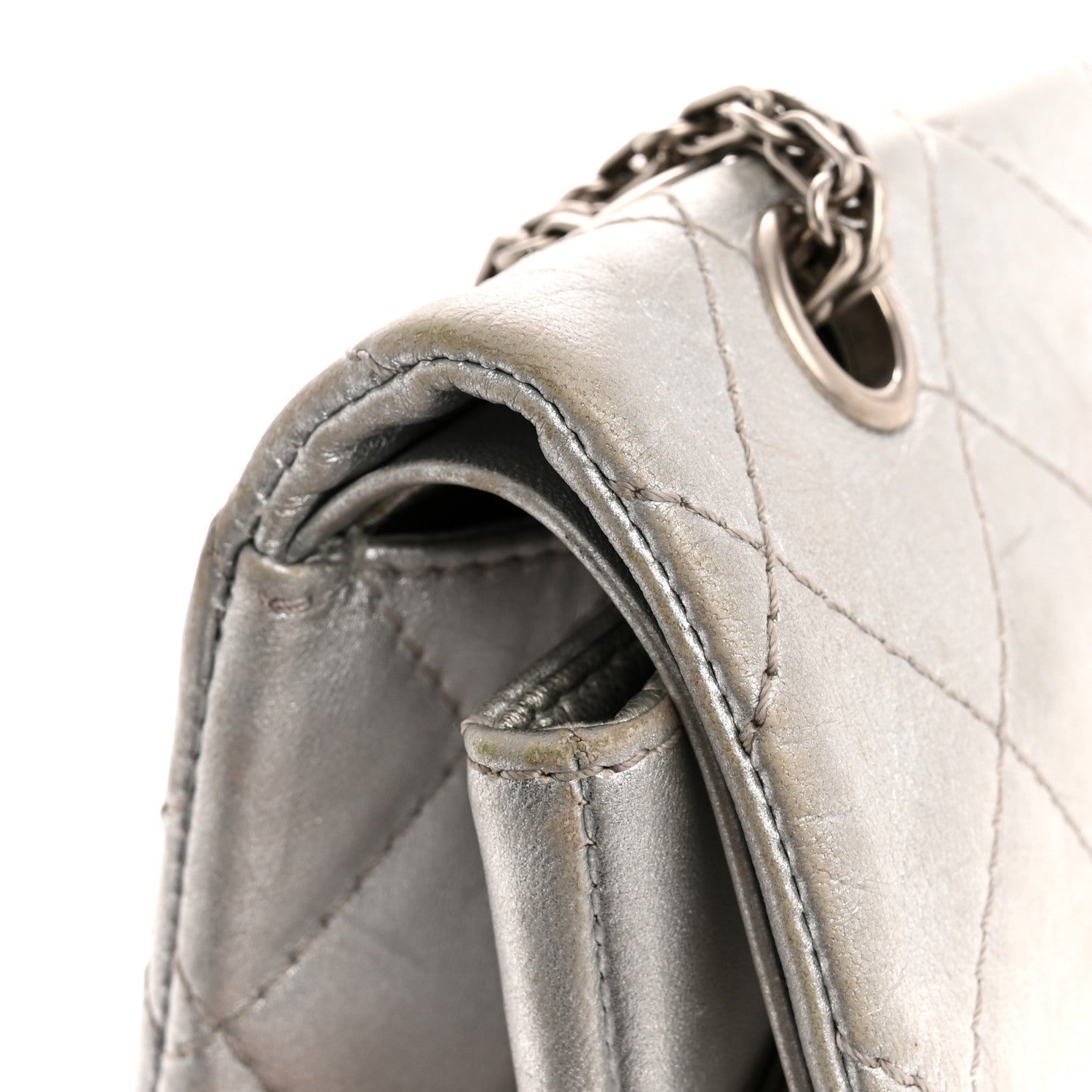 Chanel Metallic Lambskin Quilted 2.55 Reissue 227 Flap Silver