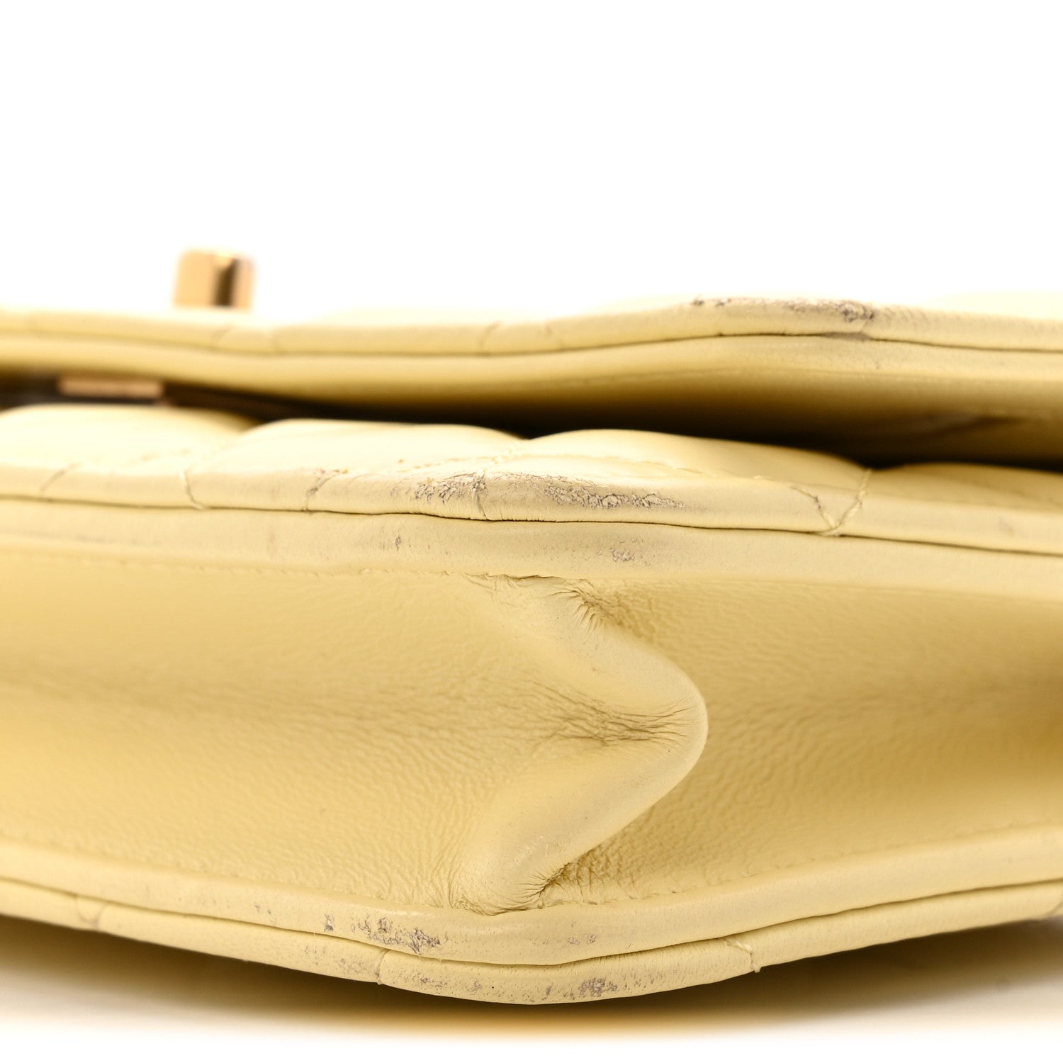 Chanel Lambskin Quilted Sweet Camellia Wallet on Chain WOC Yellow