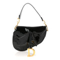 Christian Dior Patent Saddle Bag Black
