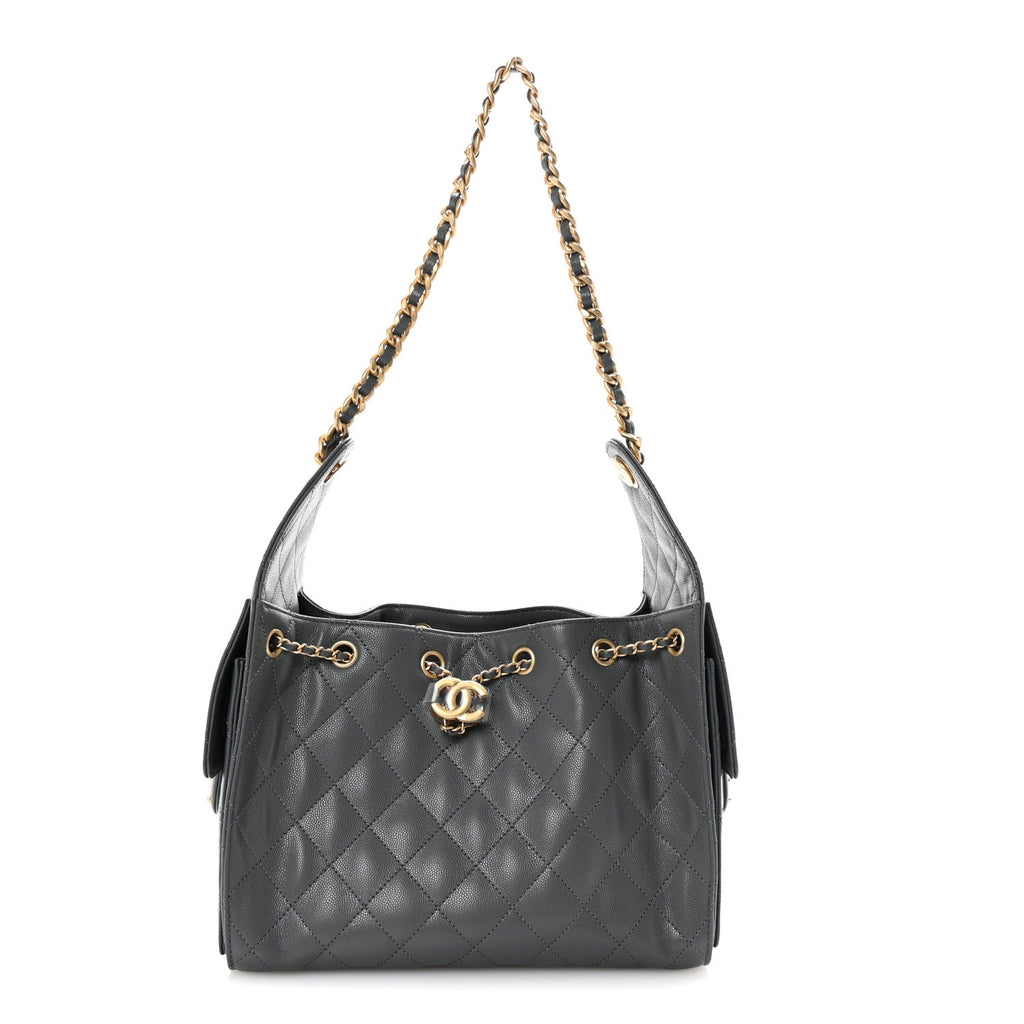 Chanel Caviar Quilted Small Chanel 25 Handbag Dark Grey