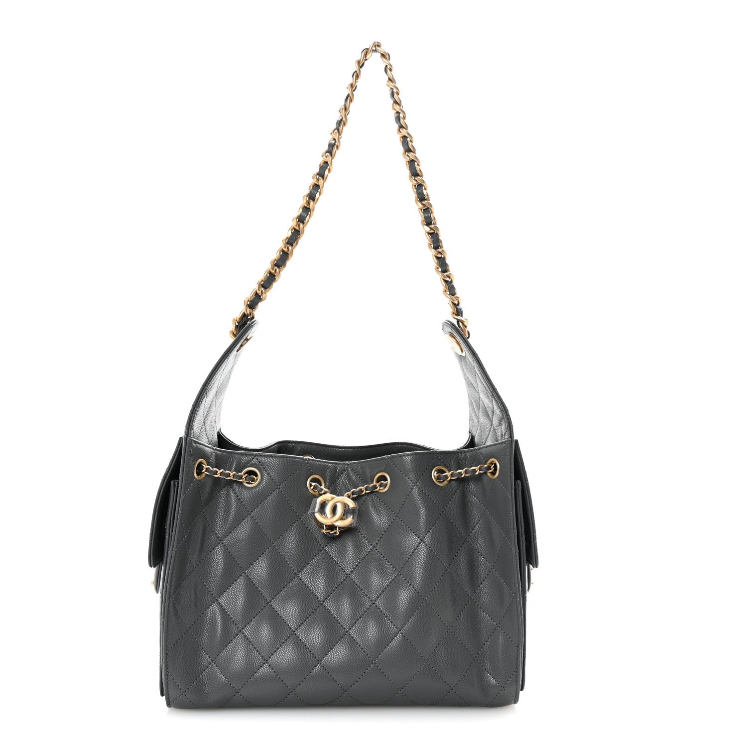 Chanel Caviar Quilted Small Chanel 25 Handbag Dark Grey