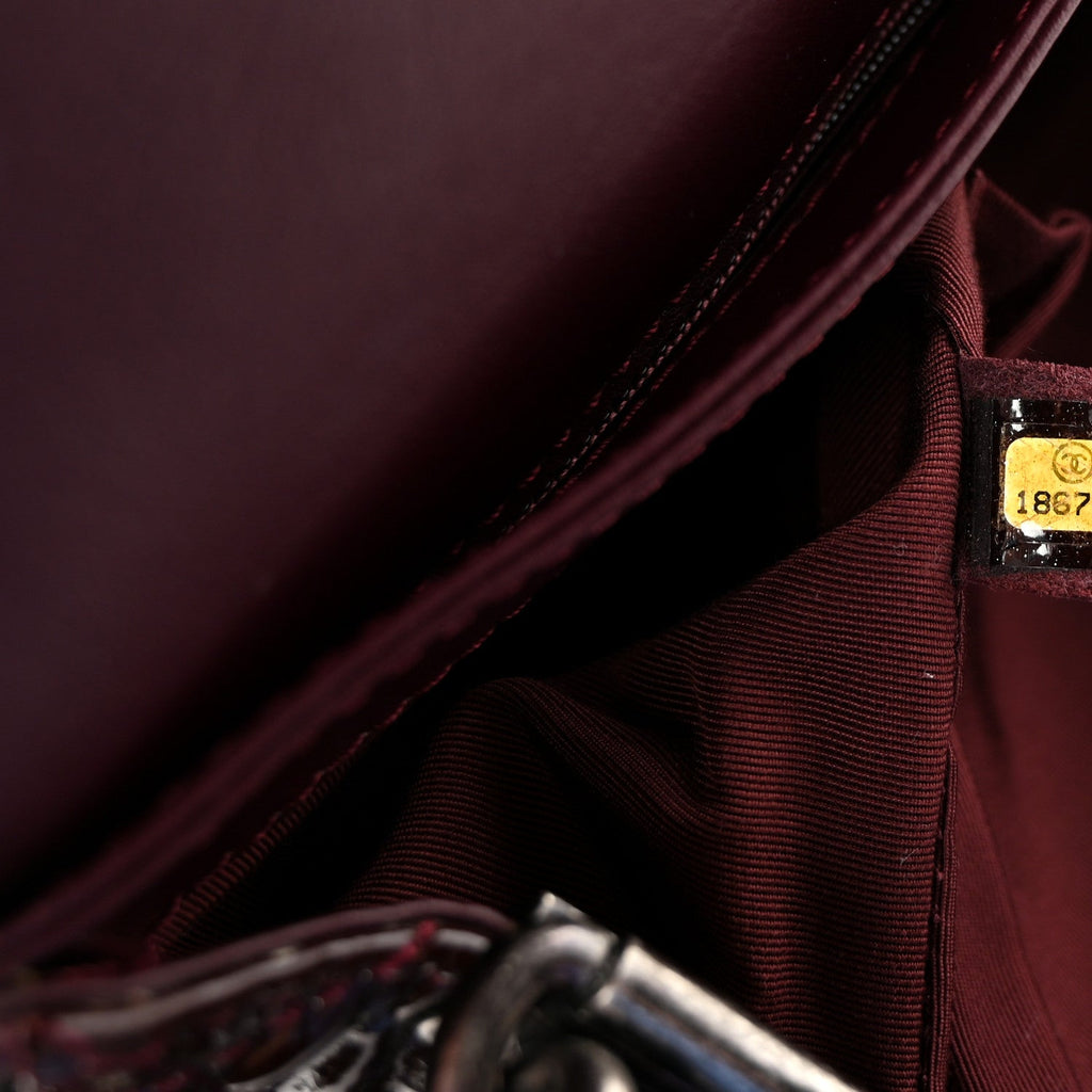 Chanel Patent New Medium Boy Reverso Flap Burgundy