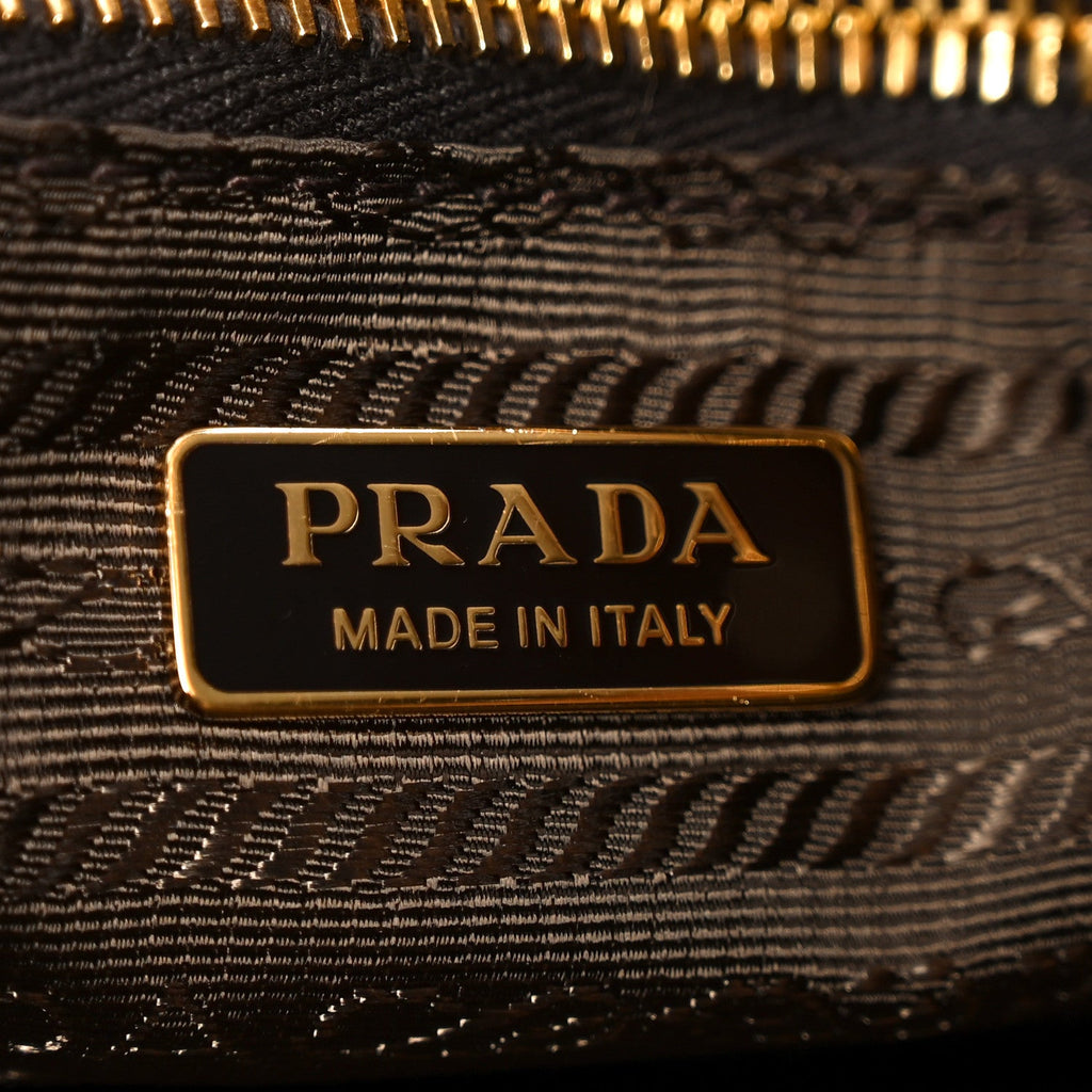 Prada Suede Triangle Medium Bonnie Shoulder Bag Cacao