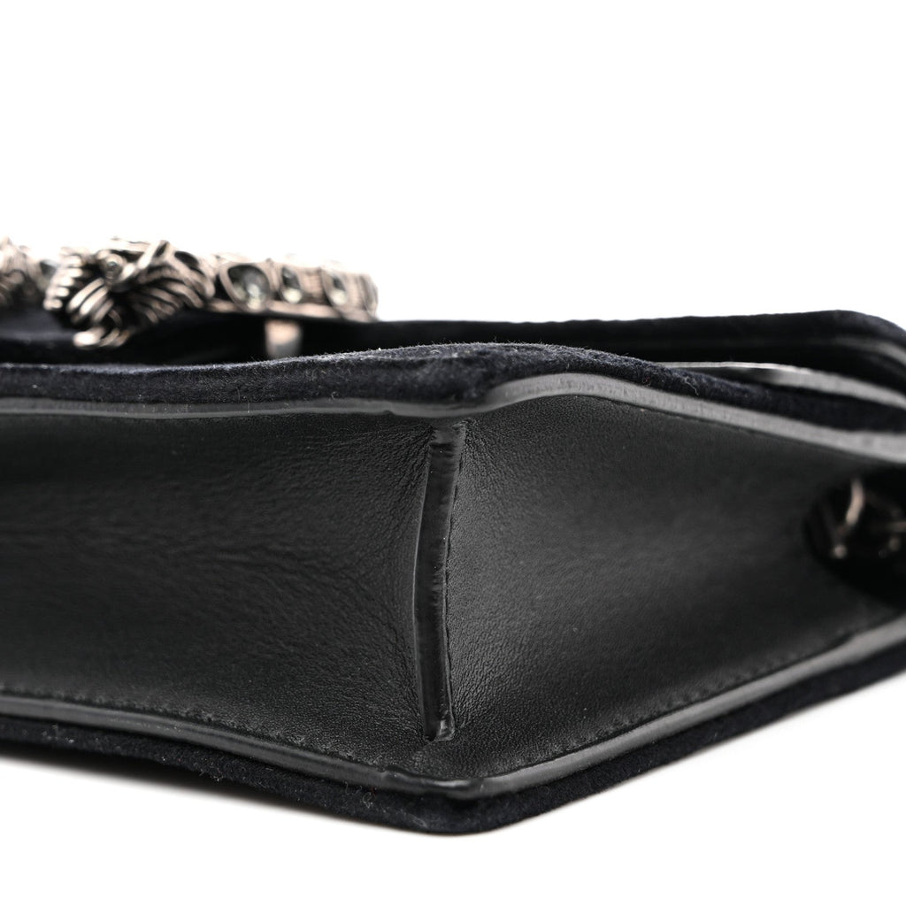 Gucci Suede Super Mini Dionysus Shoulder Bag Black