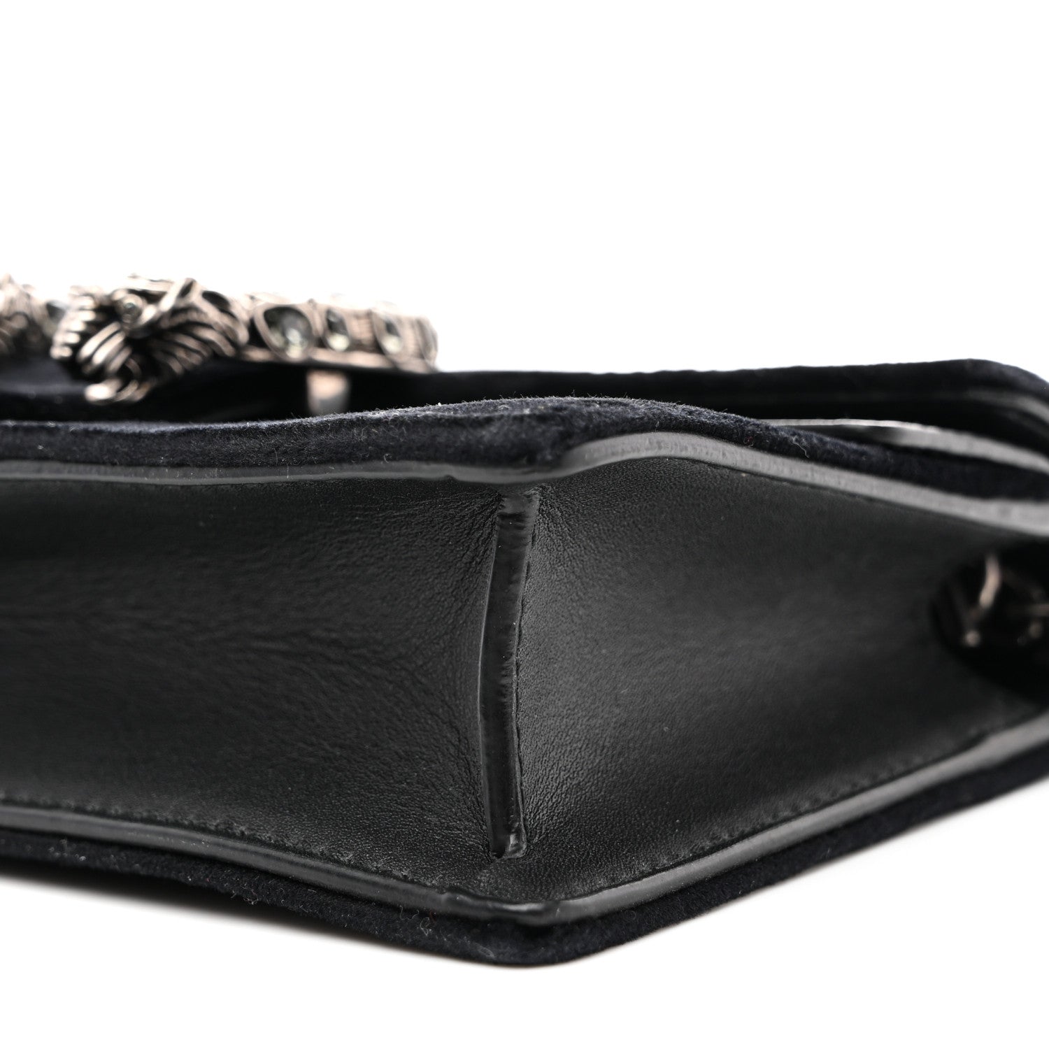 Gucci Suede Super Mini Dionysus Shoulder Bag Black