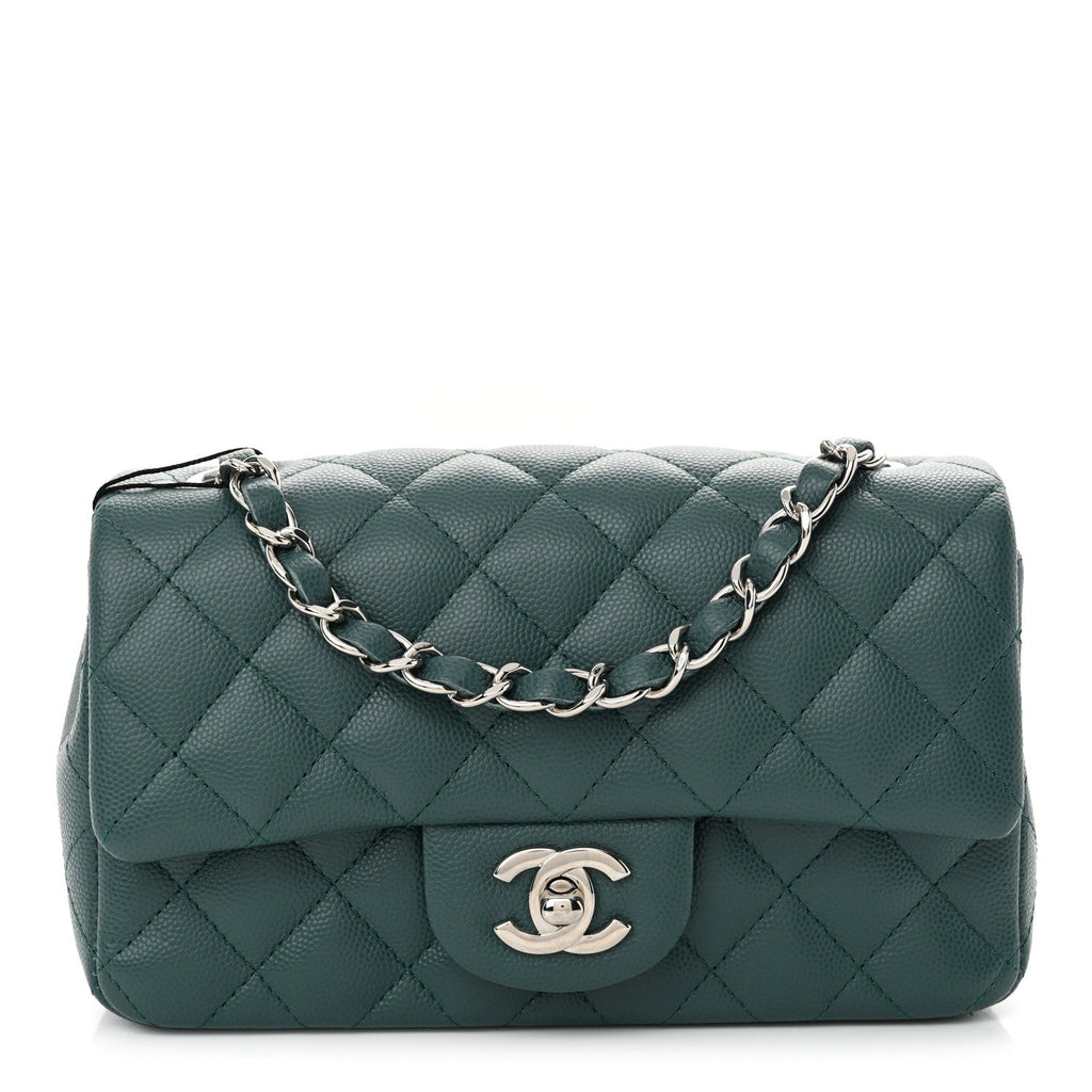 Chanel Caviar Quilted Mini Rectangular Flap Dark Turquoise