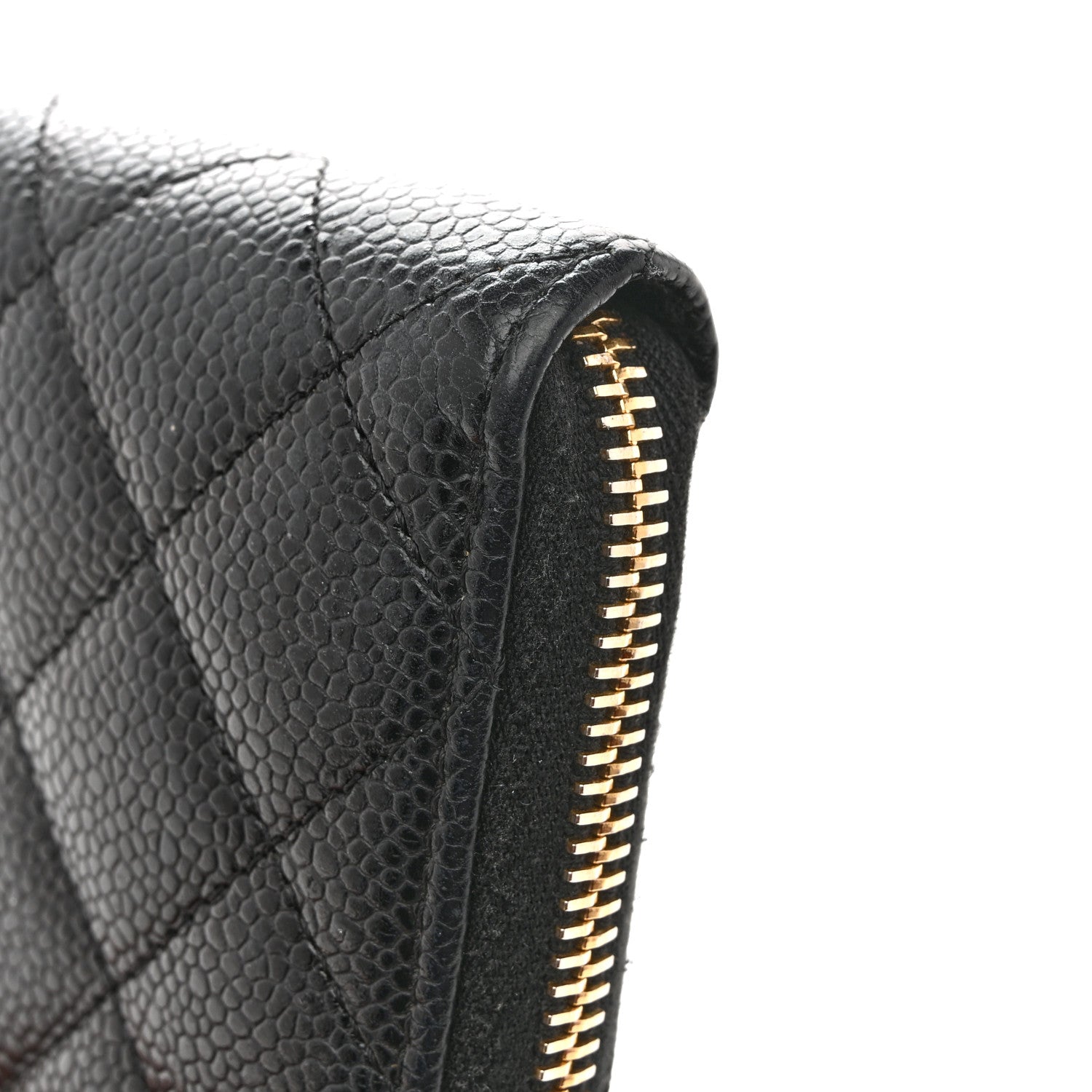 Caviar Quilted Large Gusset Zip Around Wallet Navy