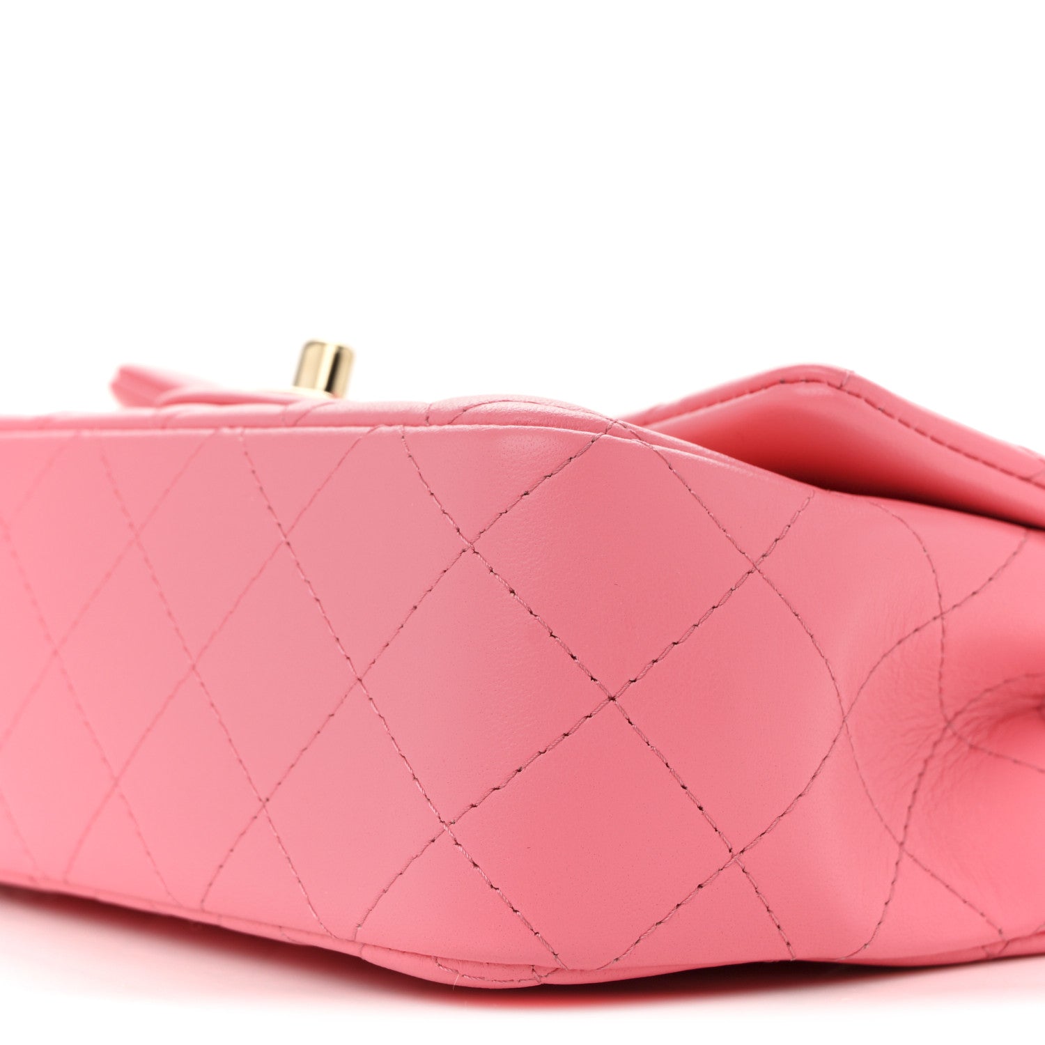 Chanel Lambskin Quilted Mini Rectangular Flap Pink