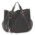 Gucci Monogram Medium Abbey Convertible Tote Dark Brown
