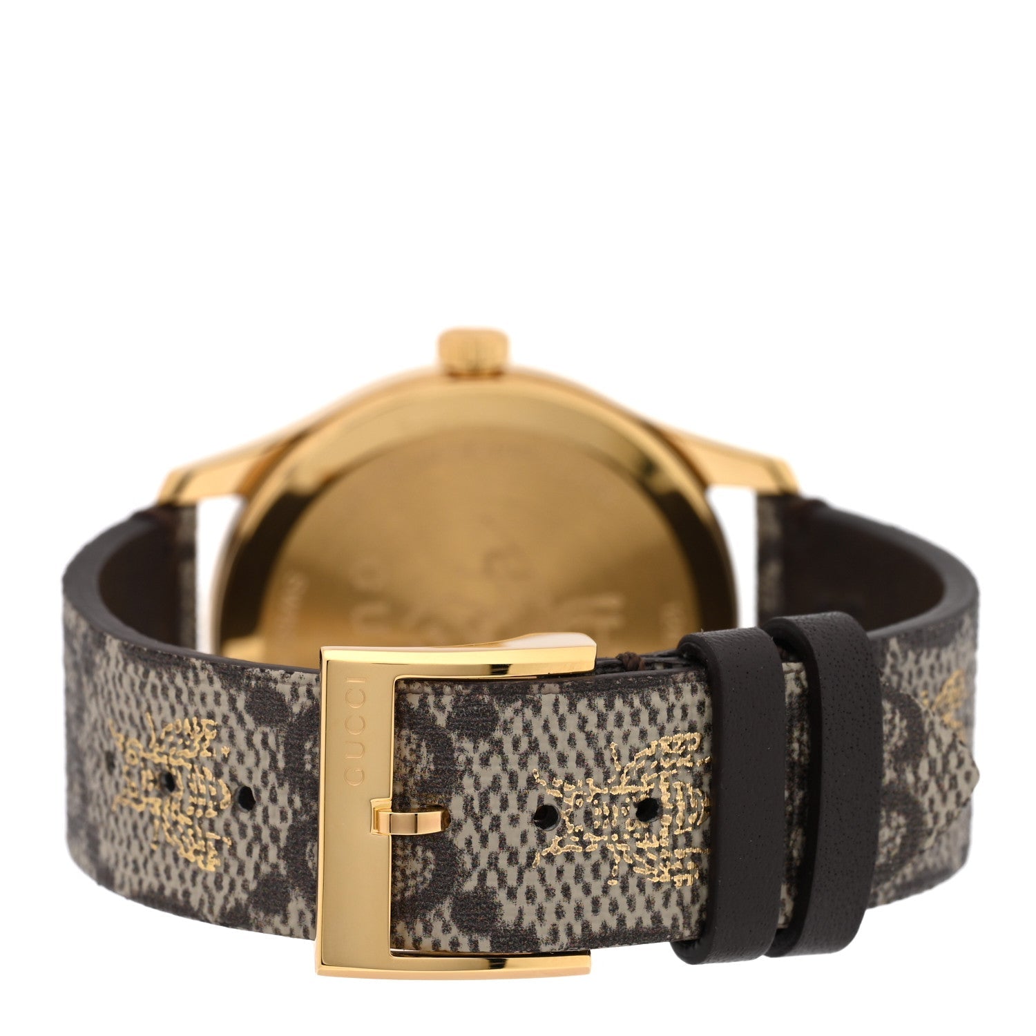 Gucci Stainless Steel Canvas 38mm G-Timeless GG Supreme Bee Quartz Watch Brown