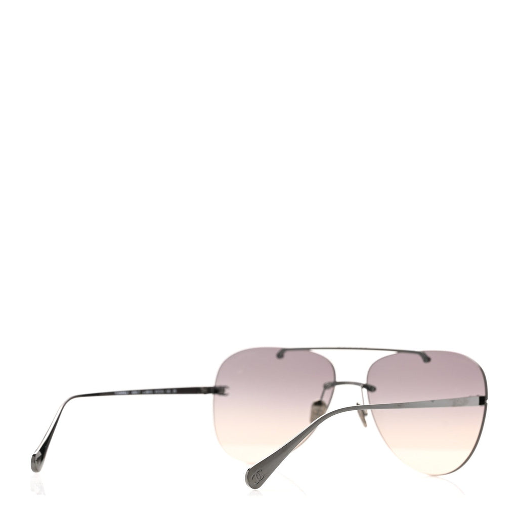 Chanel Titanium CC Pilot Aviator Sunglasses 4285-T Dark Grey