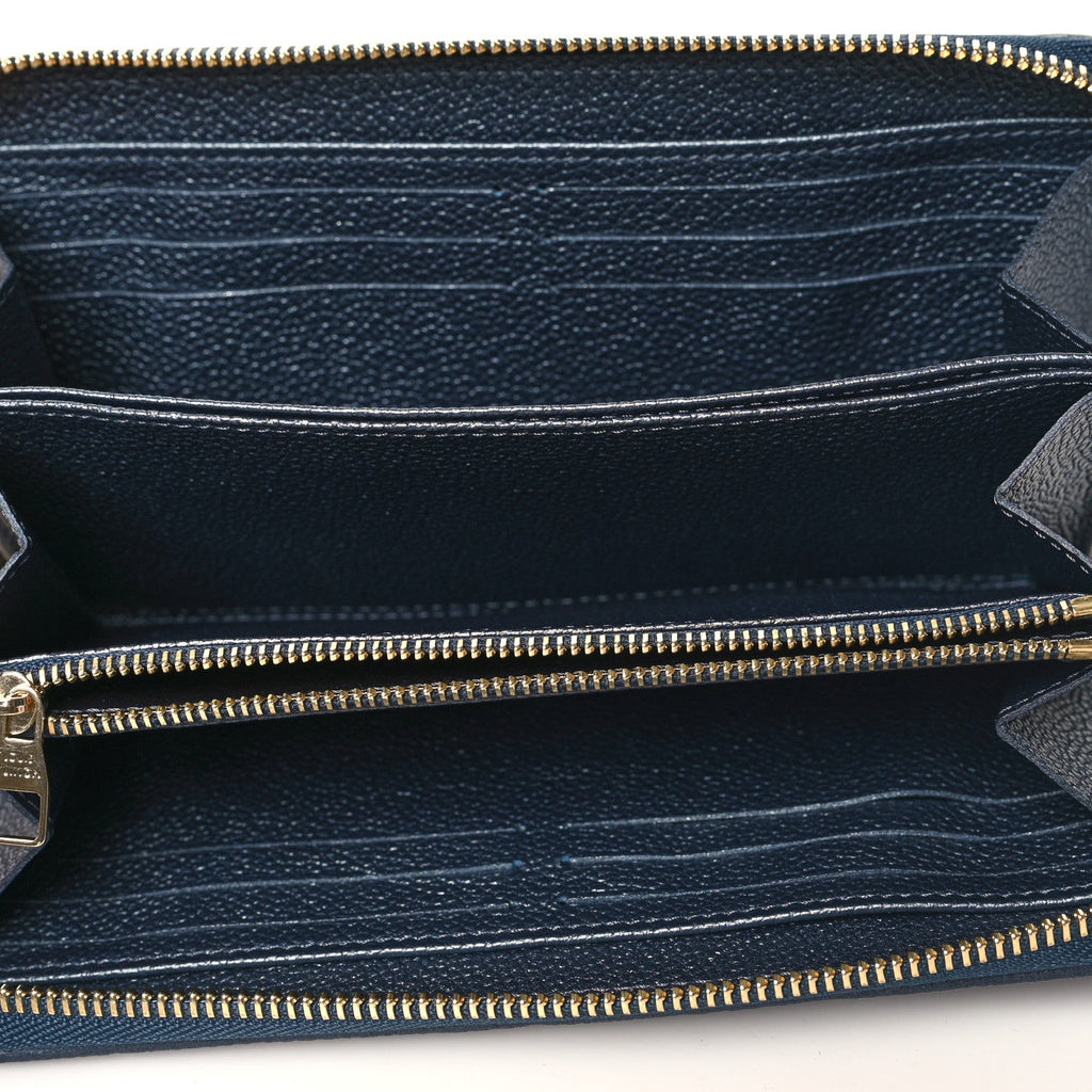 Louis Vuitton Metallic Empreinte Monogram Zippy Wallet Navy Blue