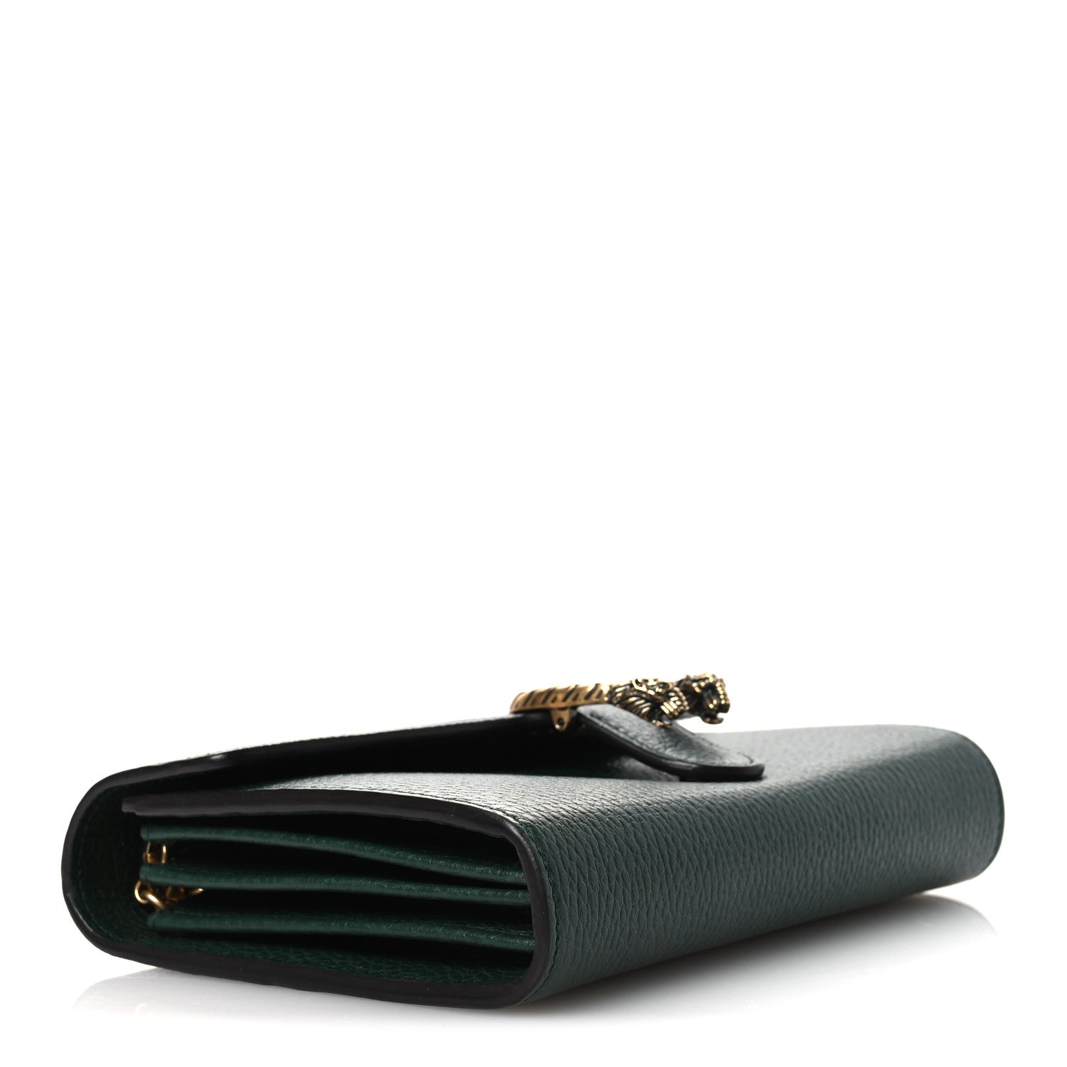 Gucci Calfskin Garden Dionysus Chain Wallet Emerald