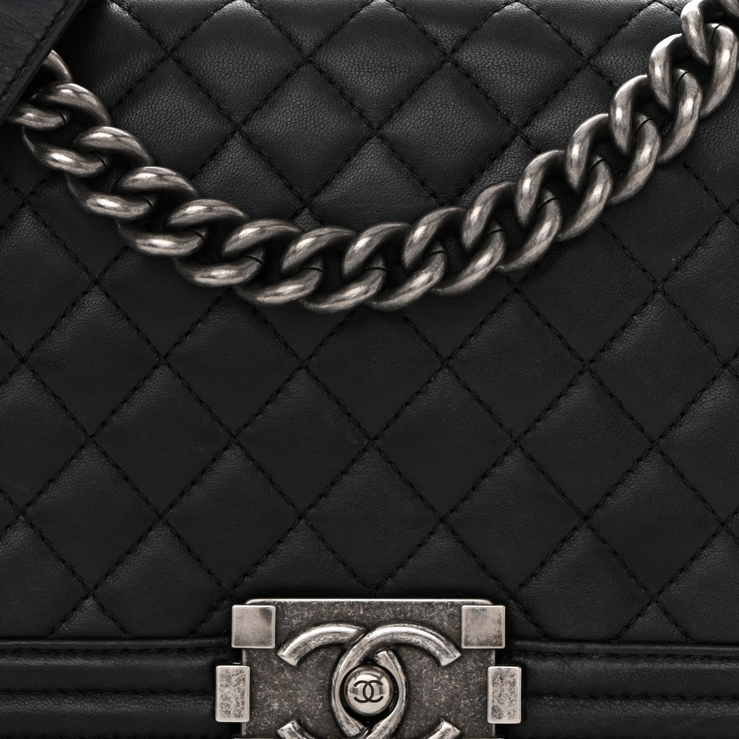 Chanel Lambskin Quilted Medium Boy Flap Black
