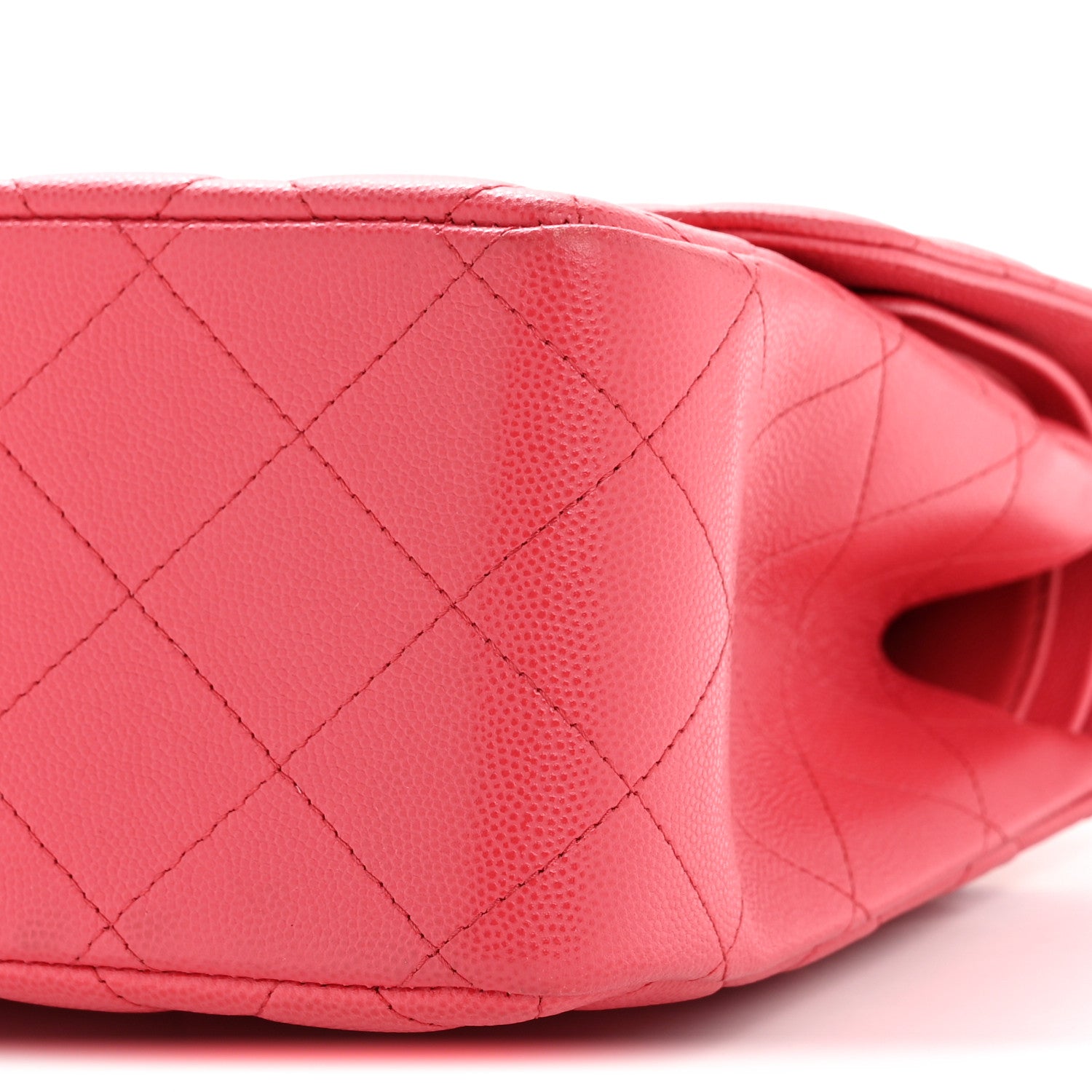 Chanel Caviar Quilted Jumbo Double Flap Dark Pink