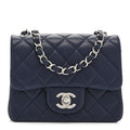 Chanel Lambskin Quilted Mini Square Flap Navy
