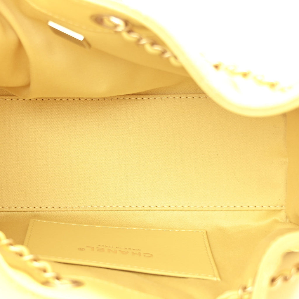 Chanel Suede Quilted Mini Chanel 25 Handbag Yellow