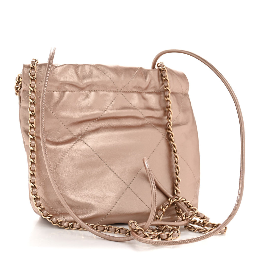 Chanel Metallic Calfskin Quilted Mini Chanel 22 Copper