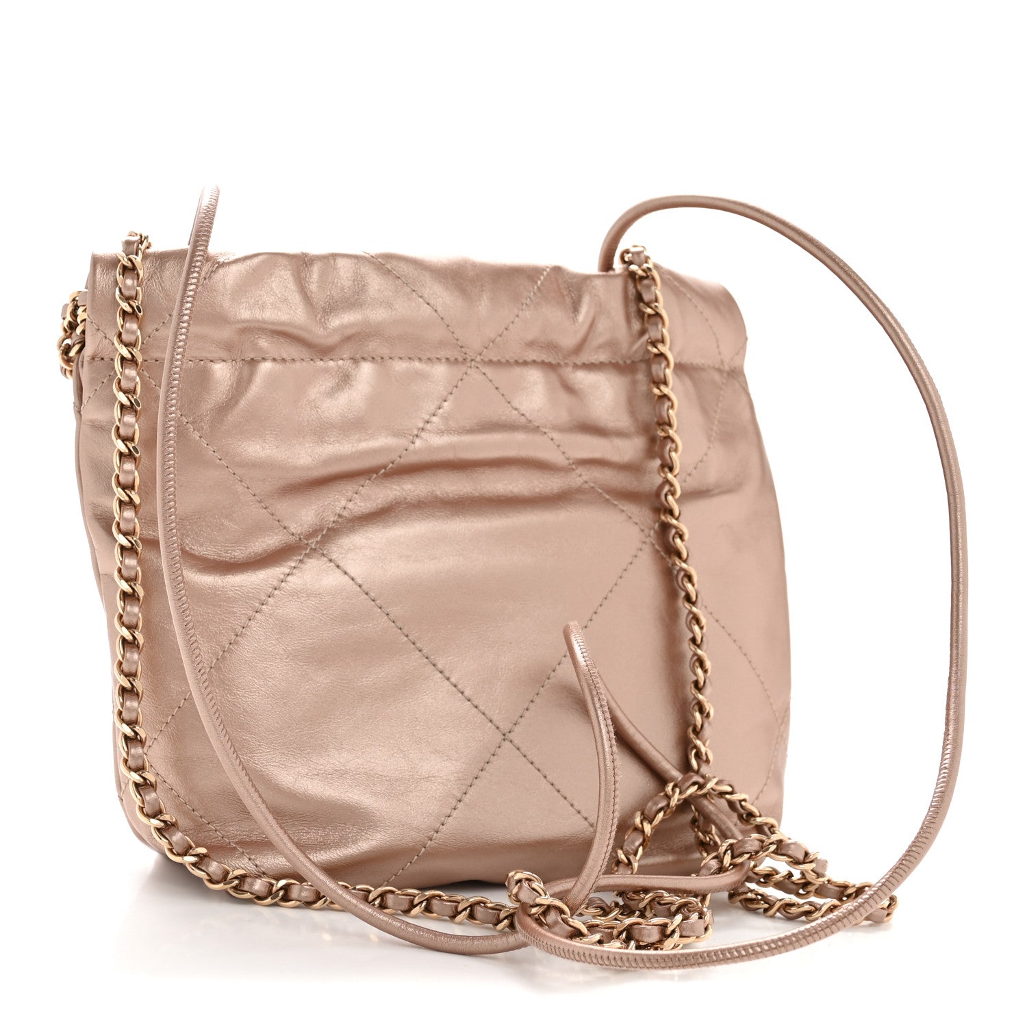 Chanel Metallic Calfskin Quilted Mini Chanel 22 Copper