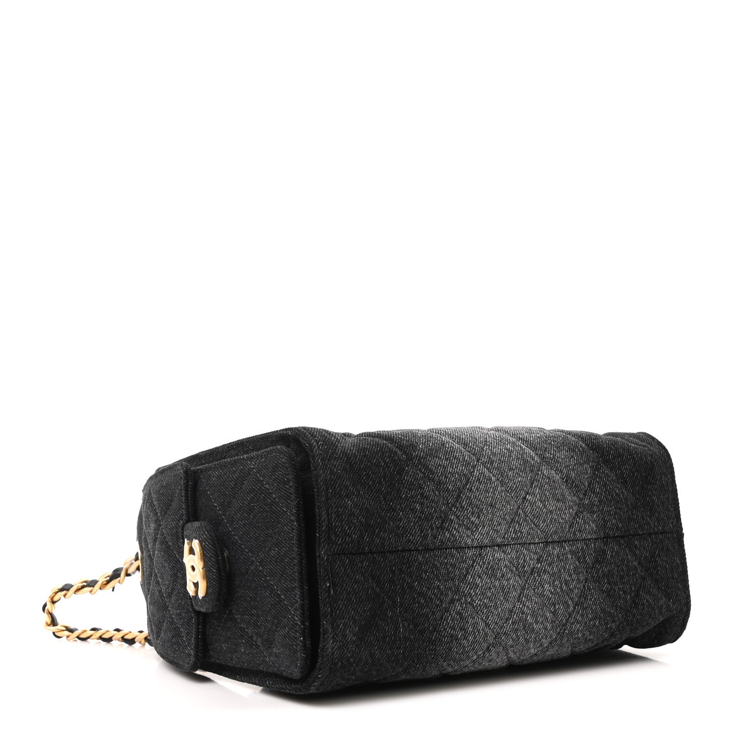 Chanel Washed Denim Quilted Mini Chanel 25 Handbag Black