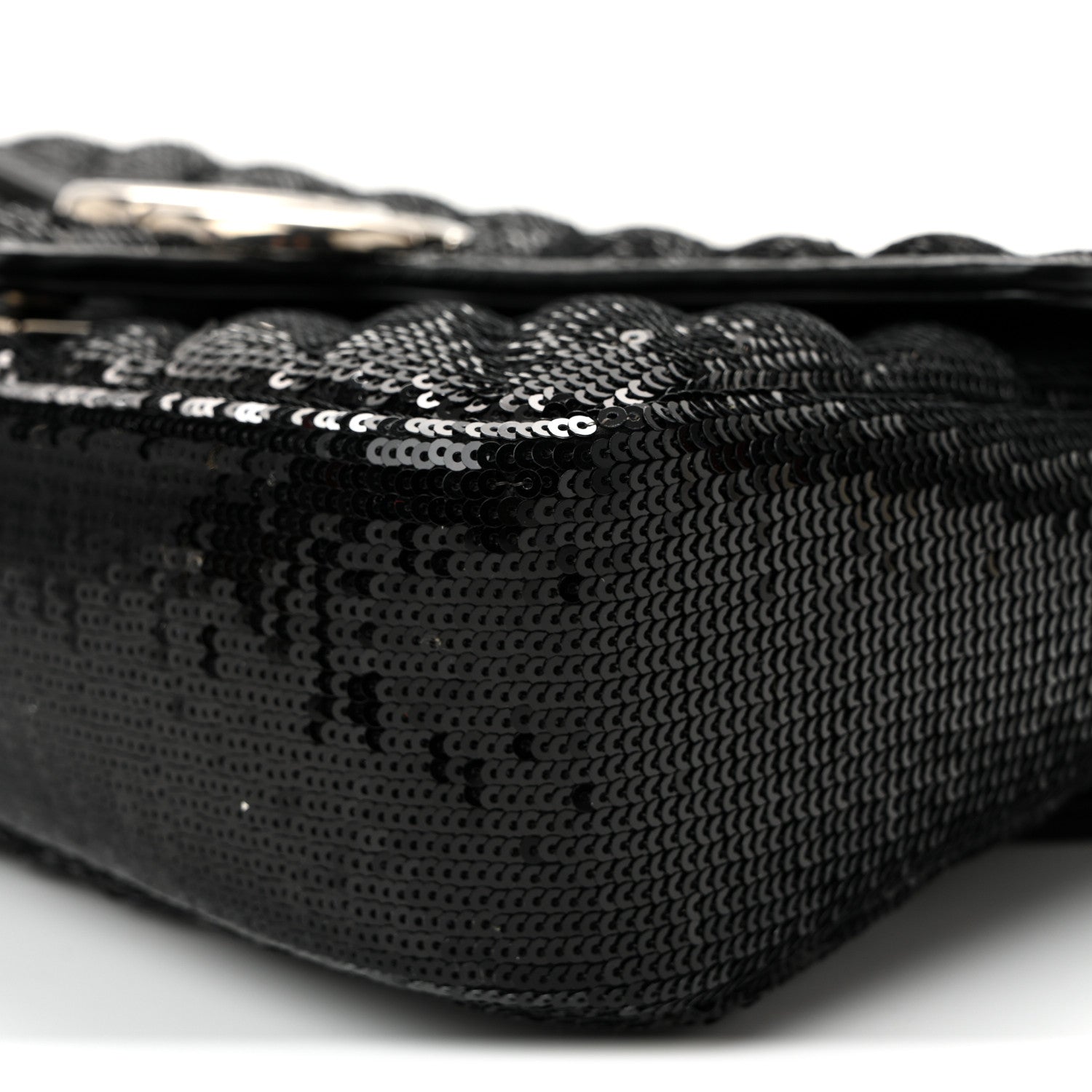 Gucci Sequin Matelasse Small GG Marmont Shoulder Bag Black