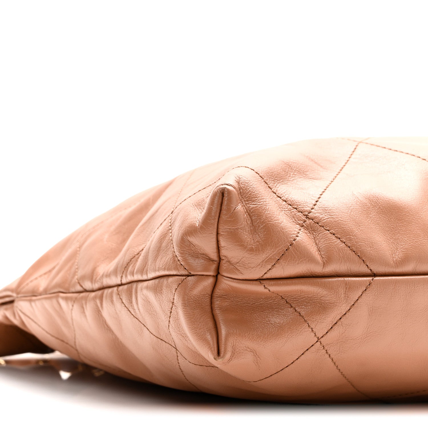 Chanel Shiny Calfskin Quilted Small Chanel 22 Beige