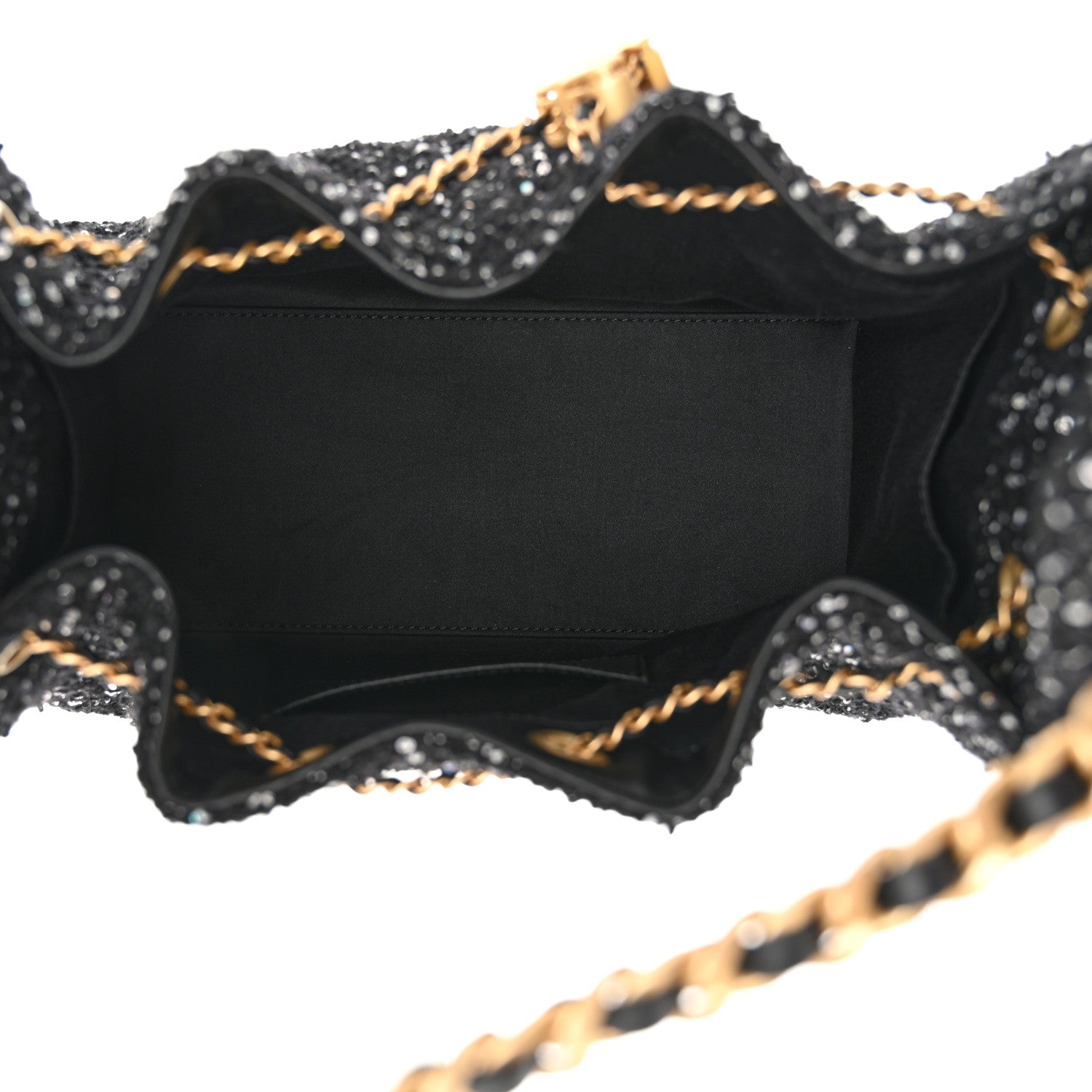 Chanel Tweed Quilted Small Chanel 25 Handbag Black
