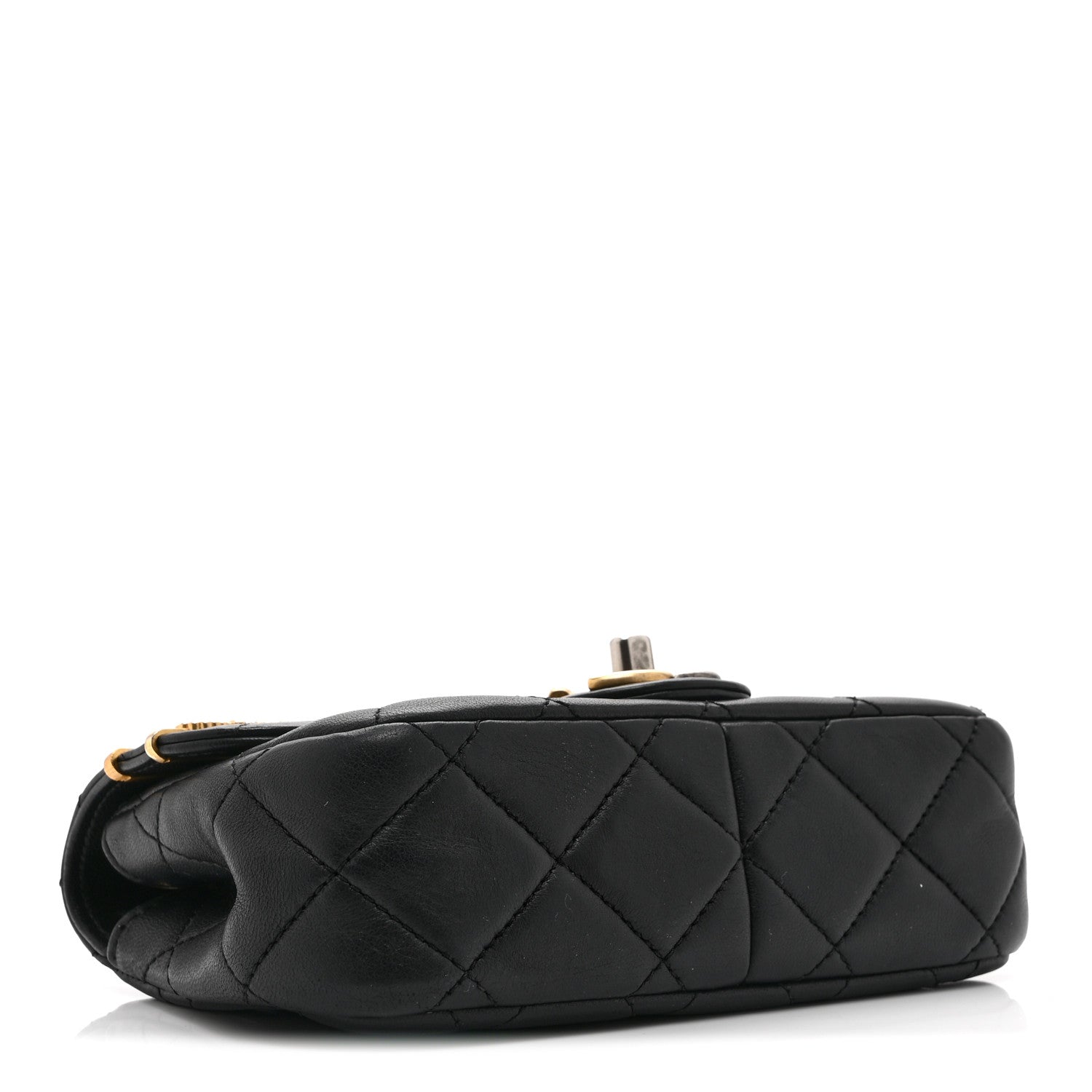 Chanel Lambskin Quilted Mini Coco Clips Single Flap Black