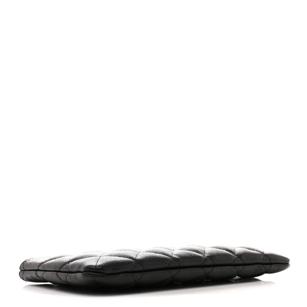 Caviar Quilted Crystal Cosmetic Case Black