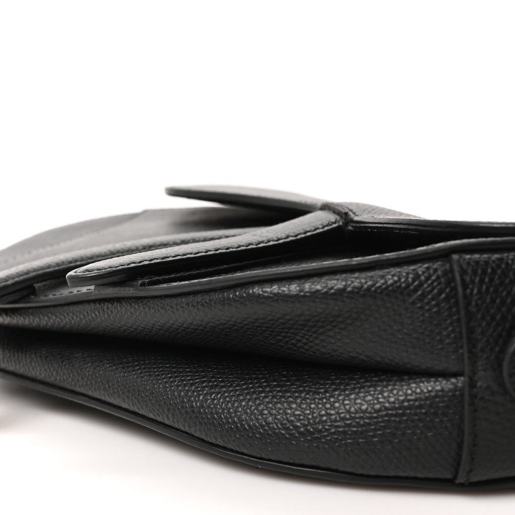 Christian Dior Grained Calfskin Mini Saddle Bag Black