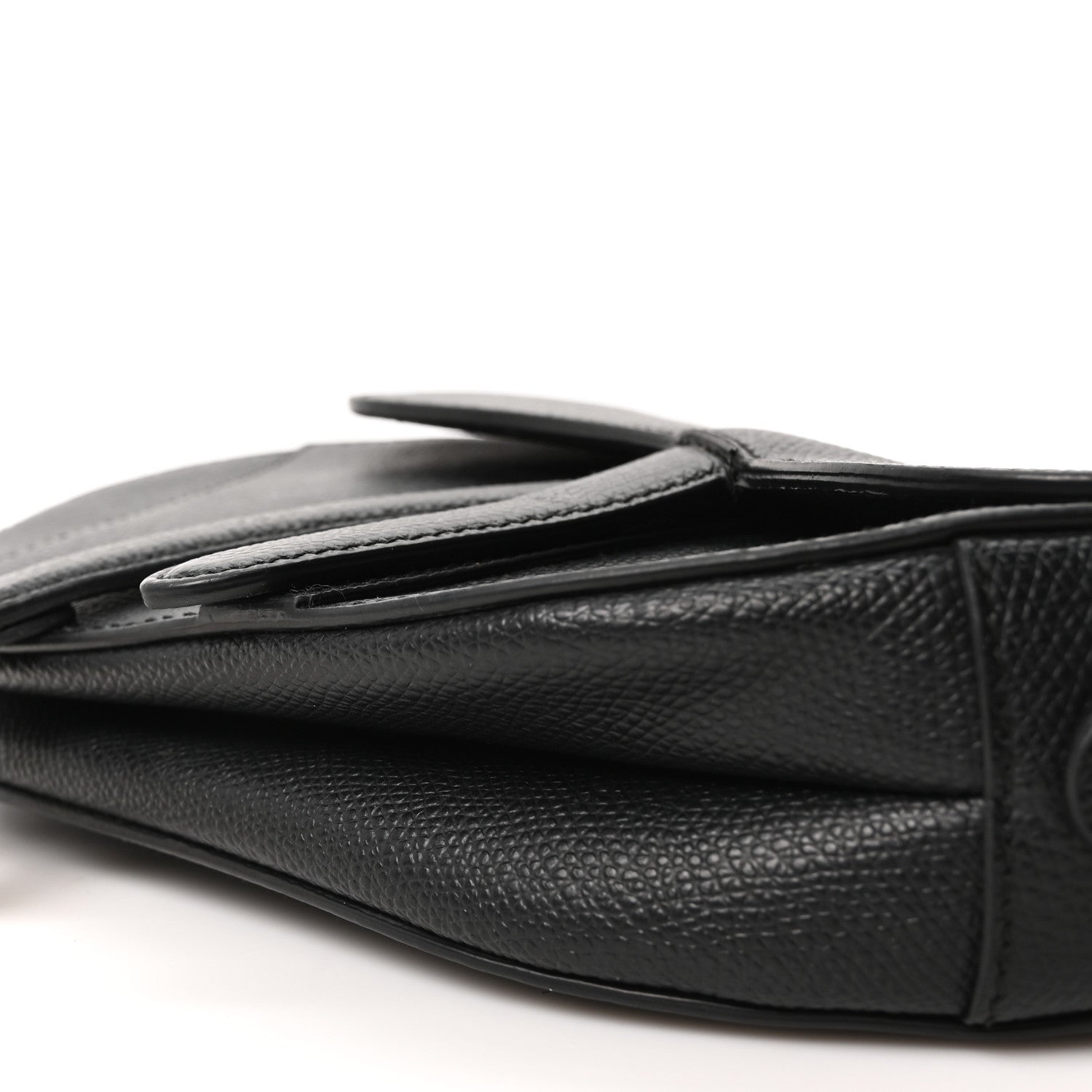 Christian Dior Grained Calfskin Mini Saddle Bag Black